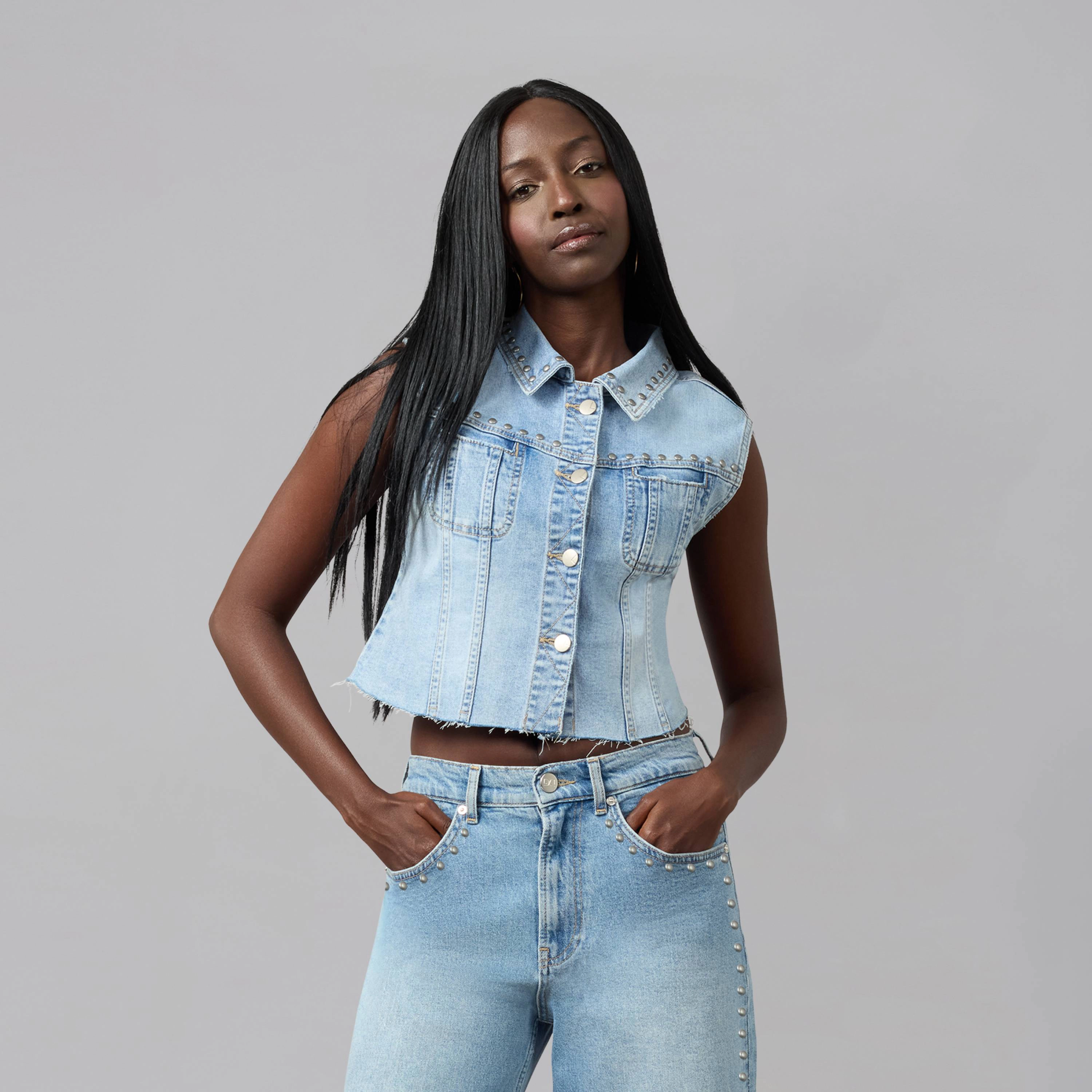 Lola Denim Womens Gabbie Cropped Vest