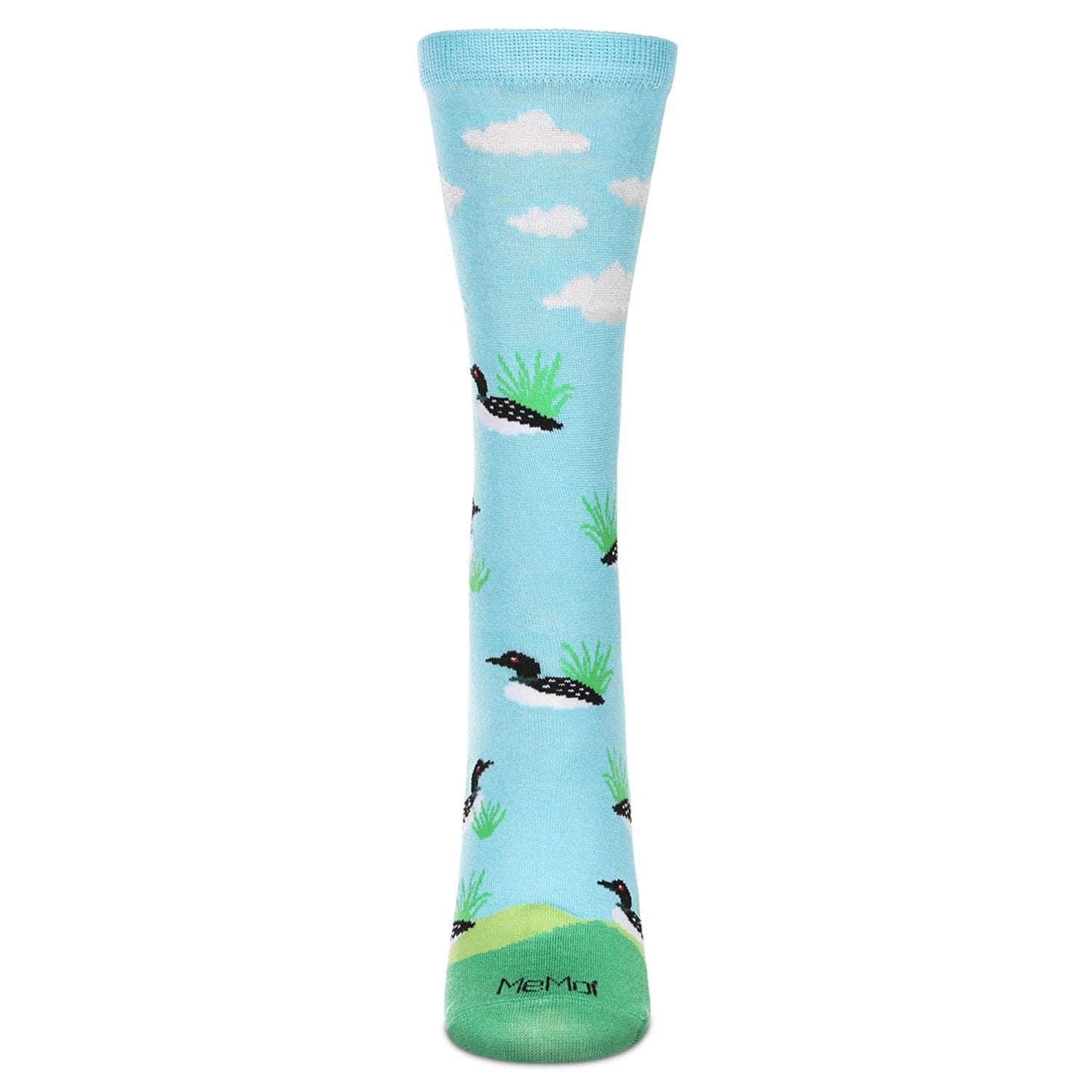 MeMoi Women's Loon Bird Rayon From Bamboo Crew Socks