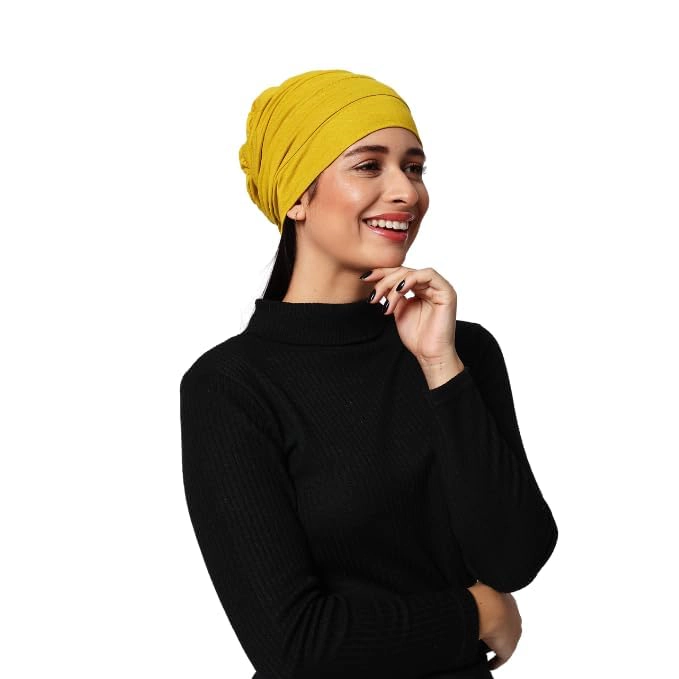 PIGFDK Chemo Silky Soft Slouchy Snood Cap Beanie For Women Cancer Hair Loss Turban Hat Headwear