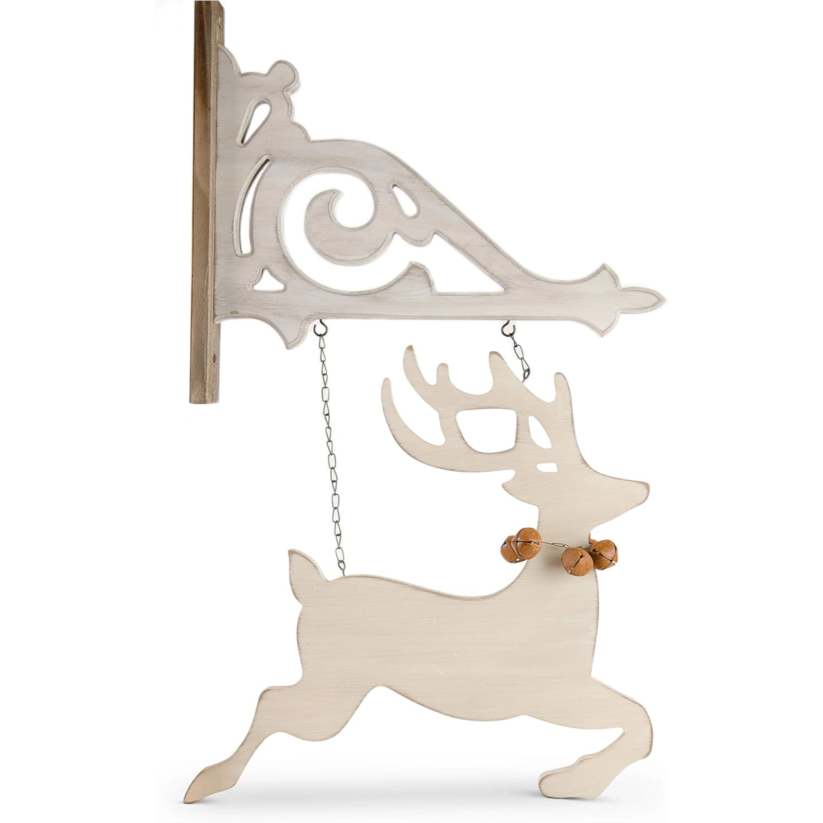 K&K Interiors Wood Cutout Reindeer Christmas Arrow Replacement Sign 17 x 17 inch - Arrow Sold Separately