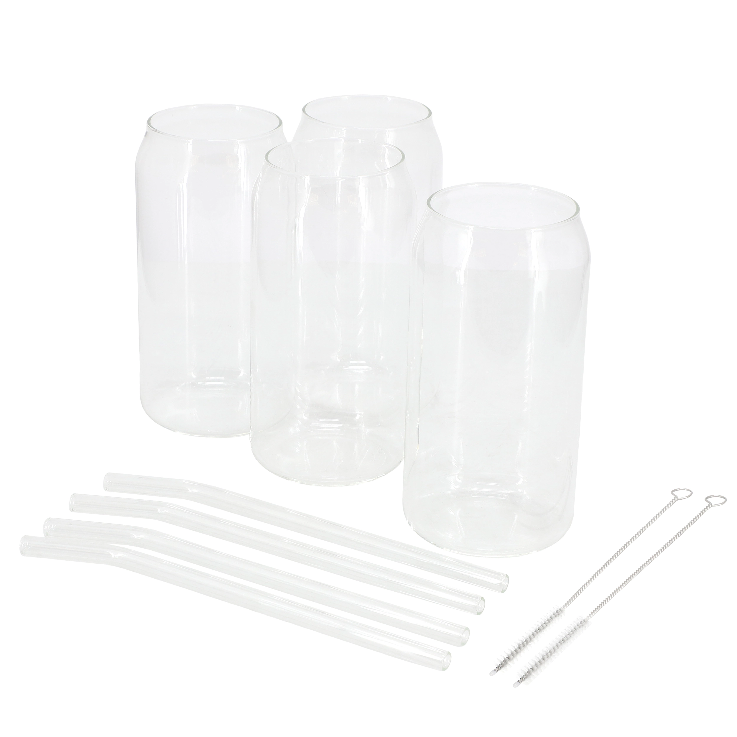 Gibson Home Zadie 10 Piece Glass Tumbler and Straw Set in Clear