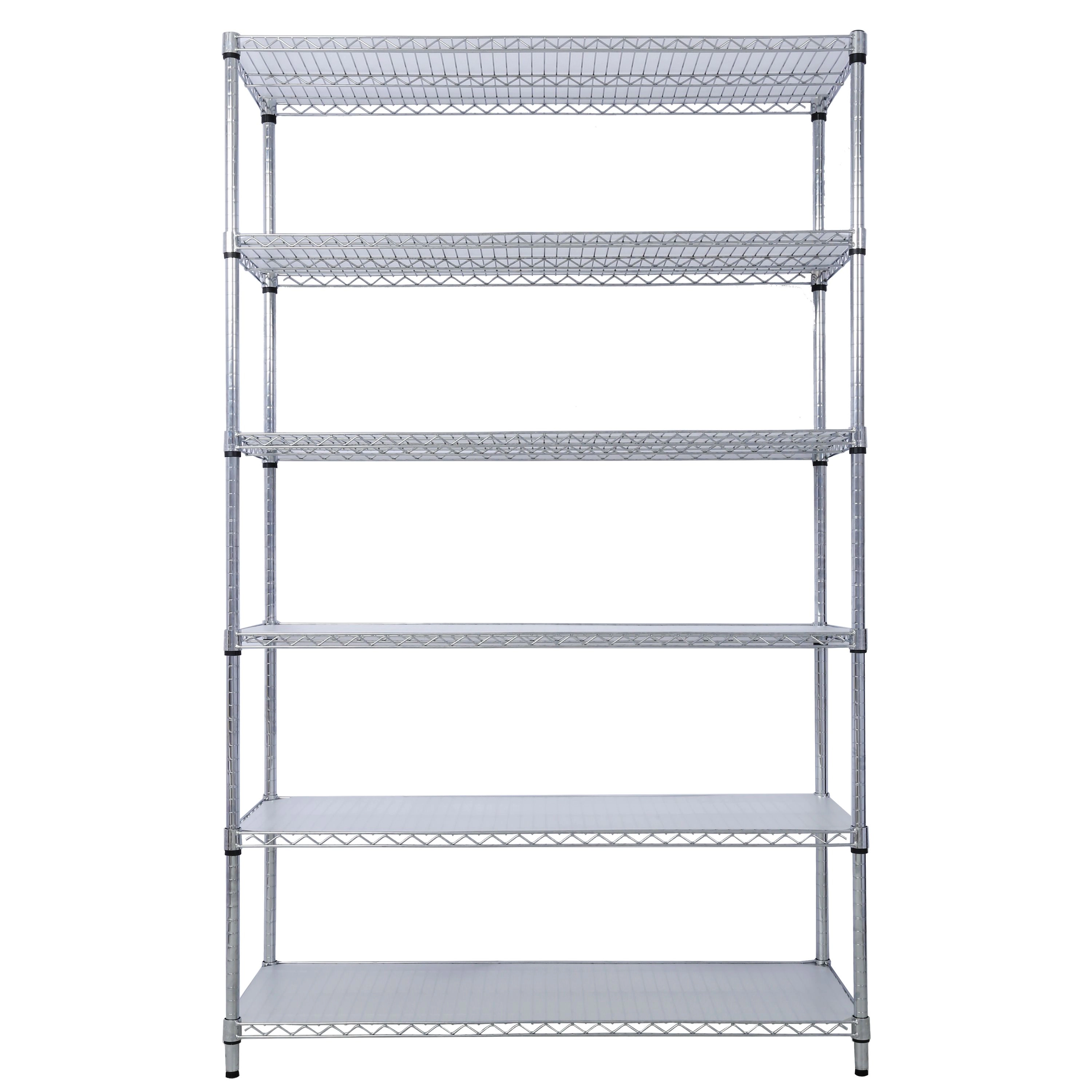 Flynama 6 Tier 84x48x20 in NSF 6000 LBS Heavy Duty Wire Storage Rack with Wheels and Shelf Liners Adjustable Chrome