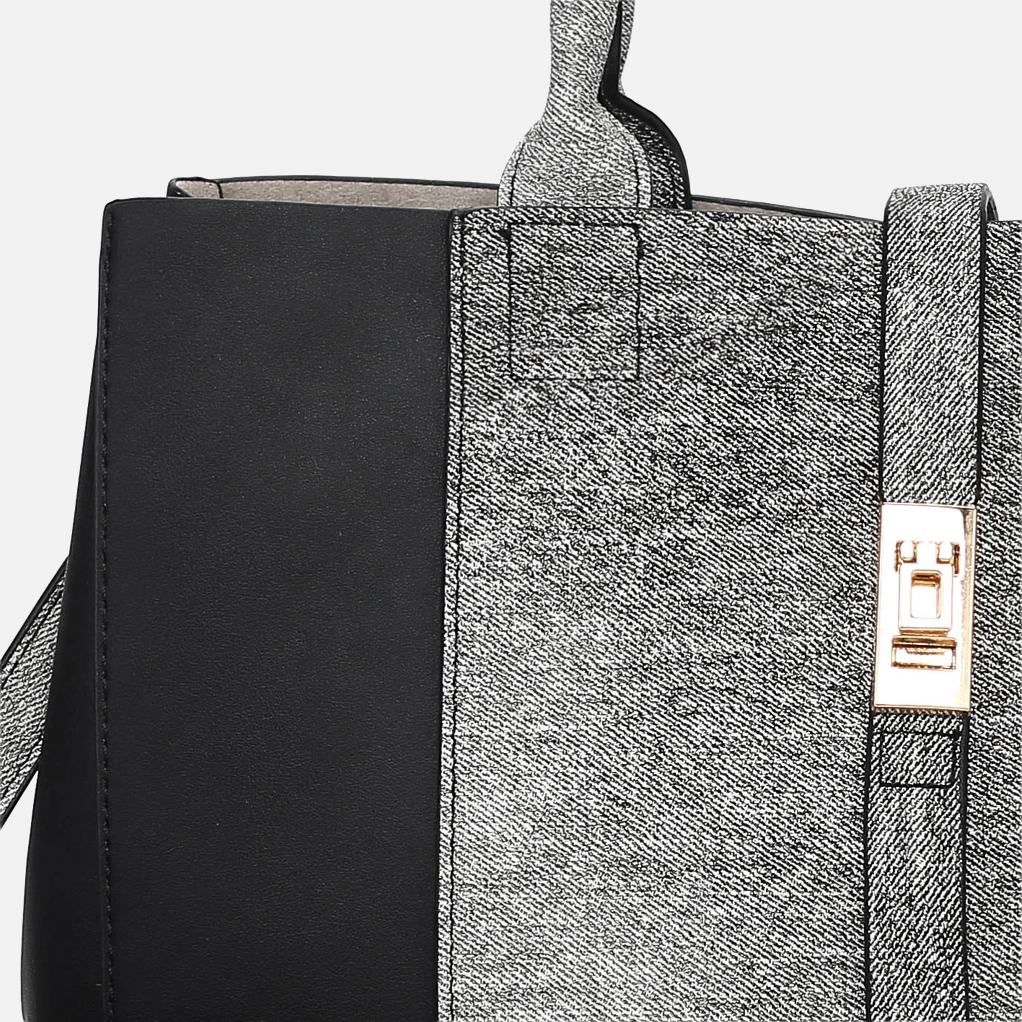 Mia K Collection Faux Leather Tote with Detachable Strap and Wallet