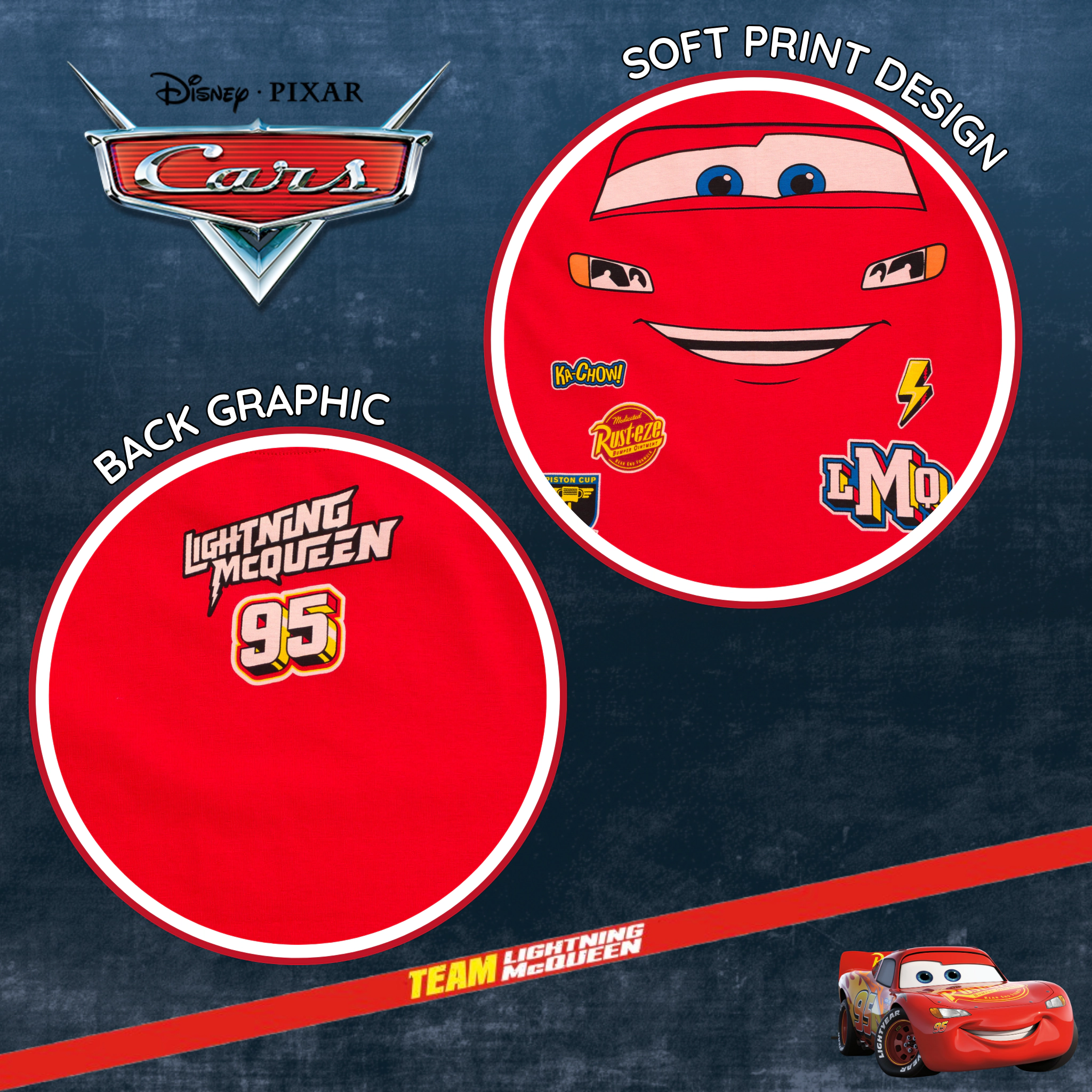 Disney Cars Matching Family Cosplay Short Sleeve T-Shirt