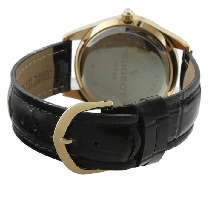 Peugeot Women's Couture Gold Watch Leopard Dial Swarovski Crystal