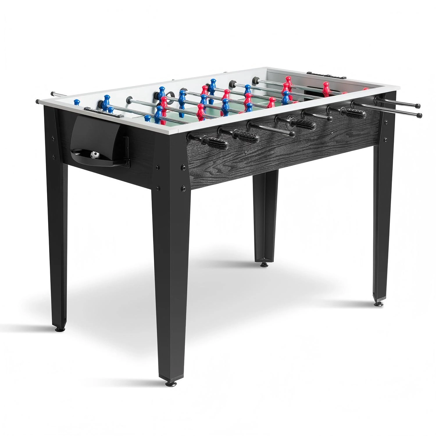SUGIFT 48-in Competition Sized Home Recreation Wooden Foosball Table with Leg Levelers Foosball Table and Adults Black
