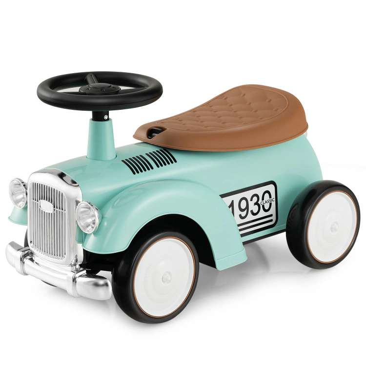 SUGIFT Working Steering Wheel and Under Seat Storage Kids Sit to Stand Ride On Vehicle