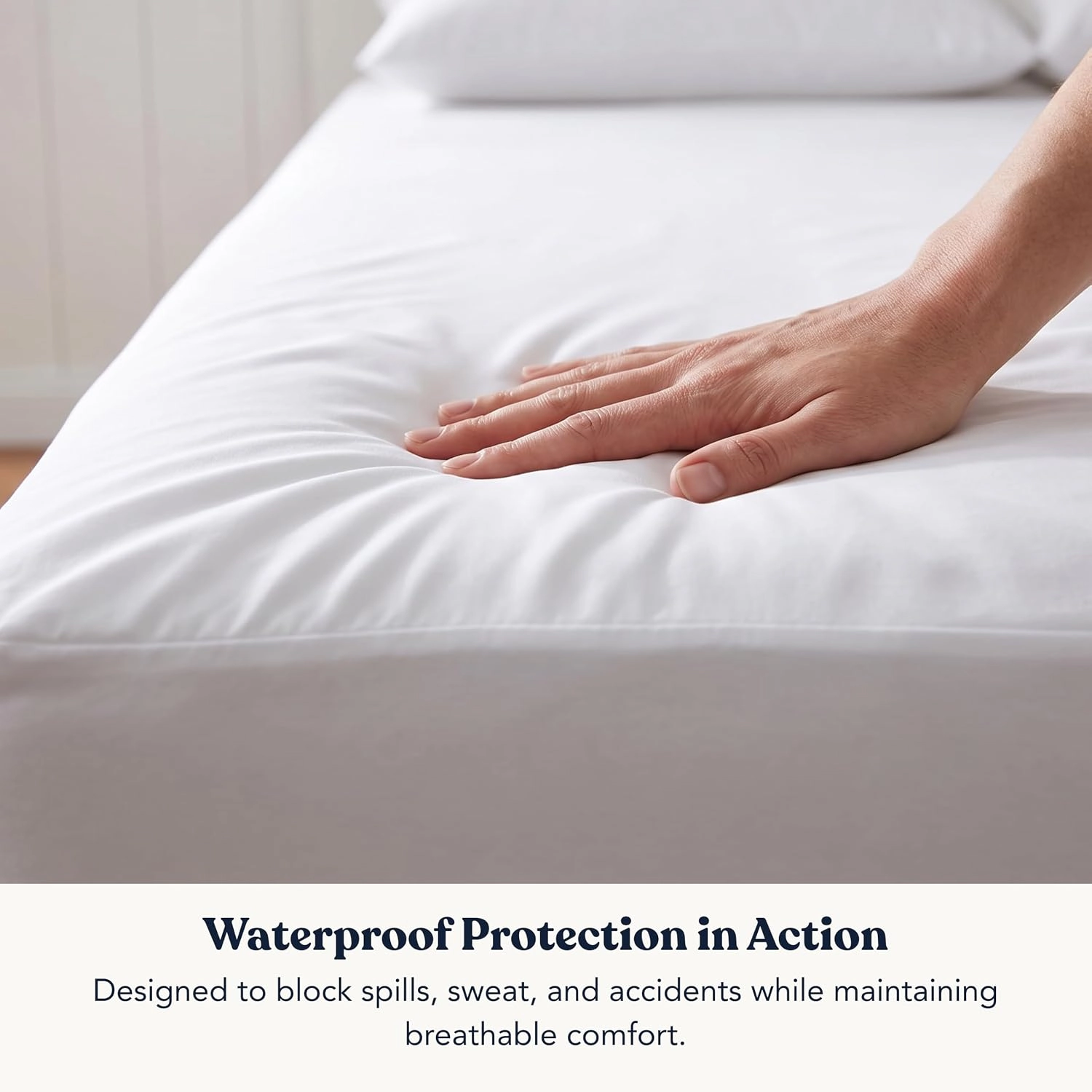 Delara Organic Cotton Waterproof Mattress Protector, GOTS Certified, Noiseless Breathable Fitted Cover