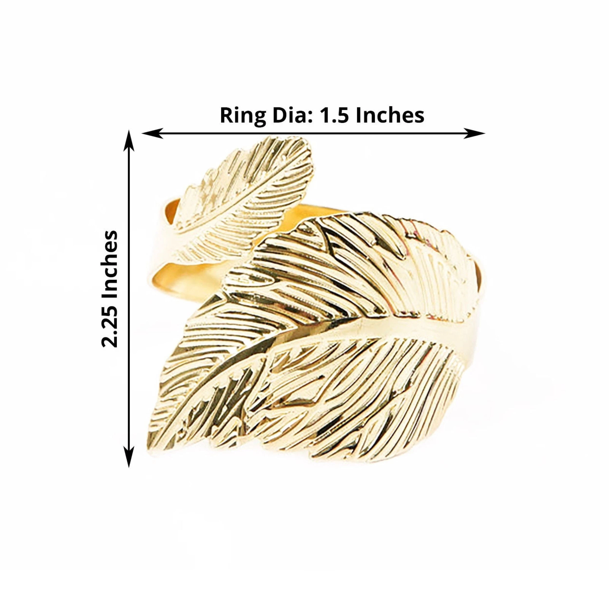 Home Collection 2.25-Inch Leaf Metal Napkin Rings-Set of 4