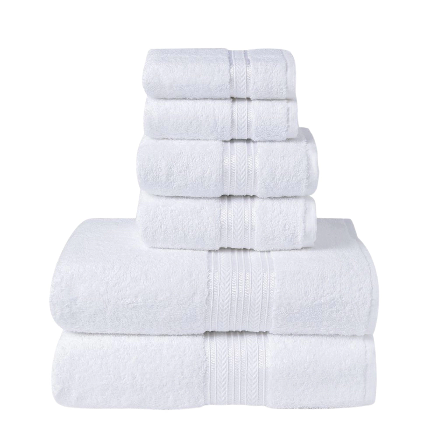 Cozy Home 100% Cotton 6 Piece Towel Set White