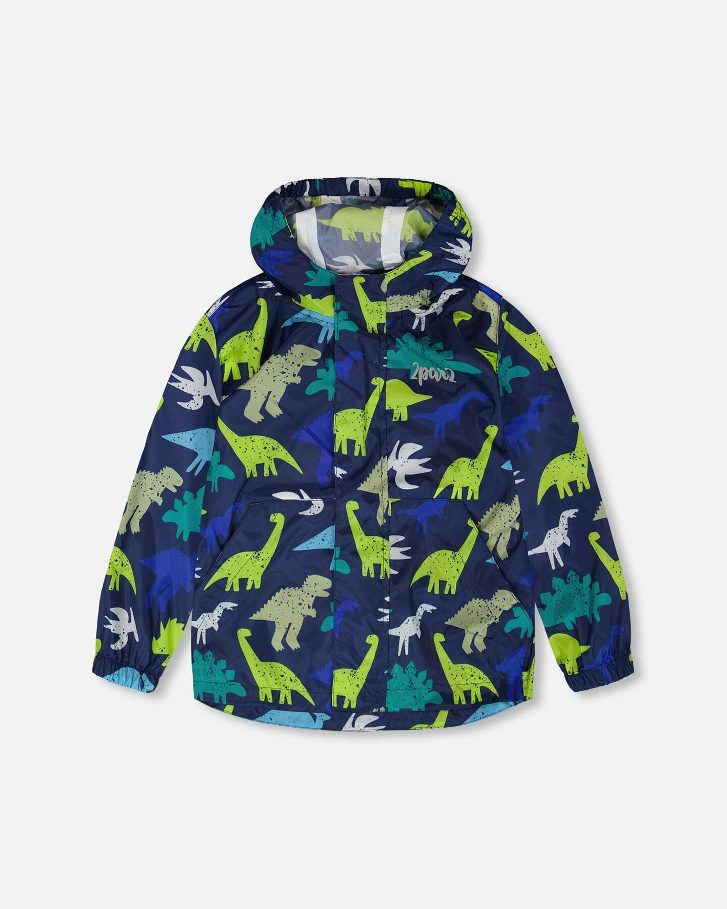 Deux par Boys Packable Windbreaker Polyester Dinosaur Print
