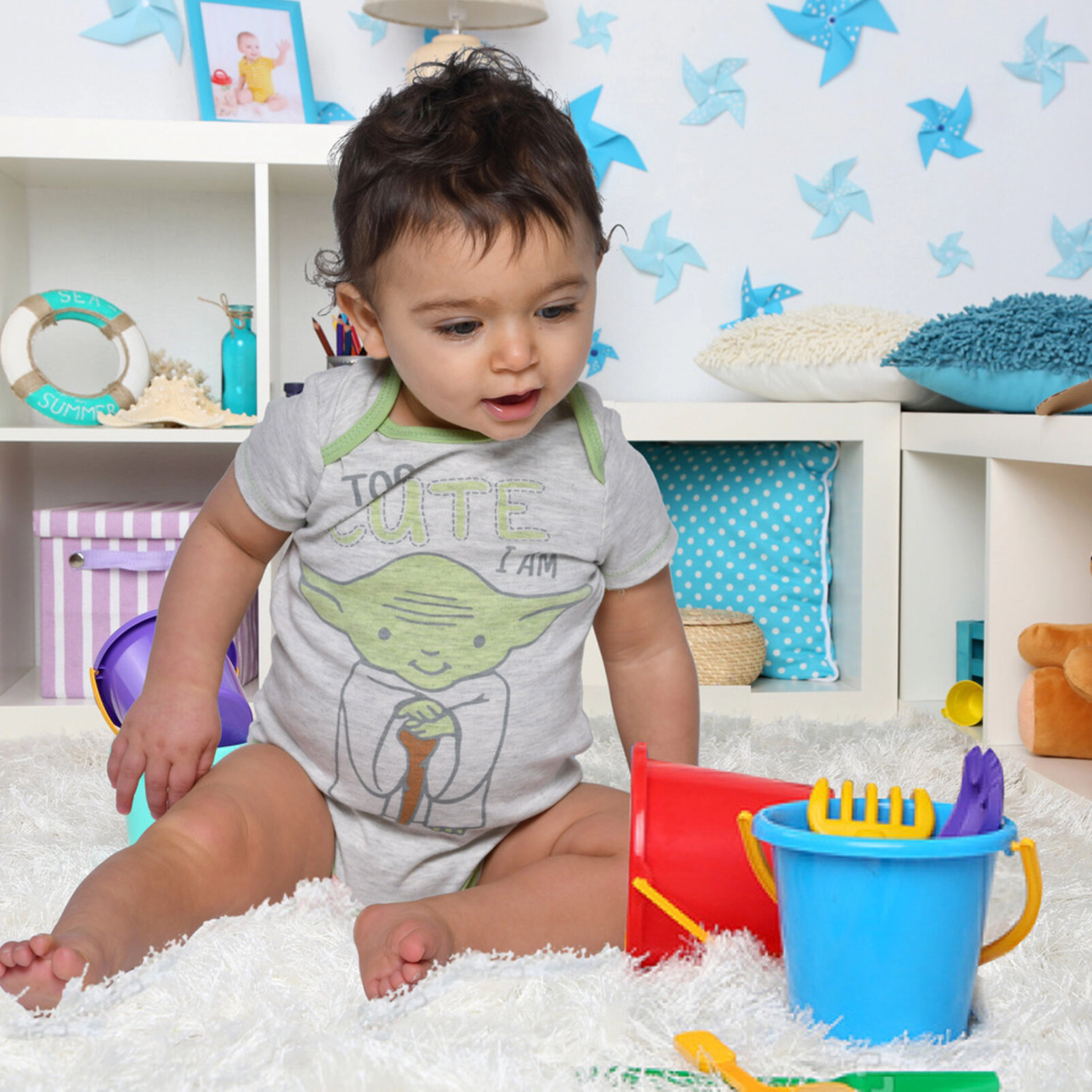 Star Wars Baby Boys' 2-Piece Bodysuit and Romper Set