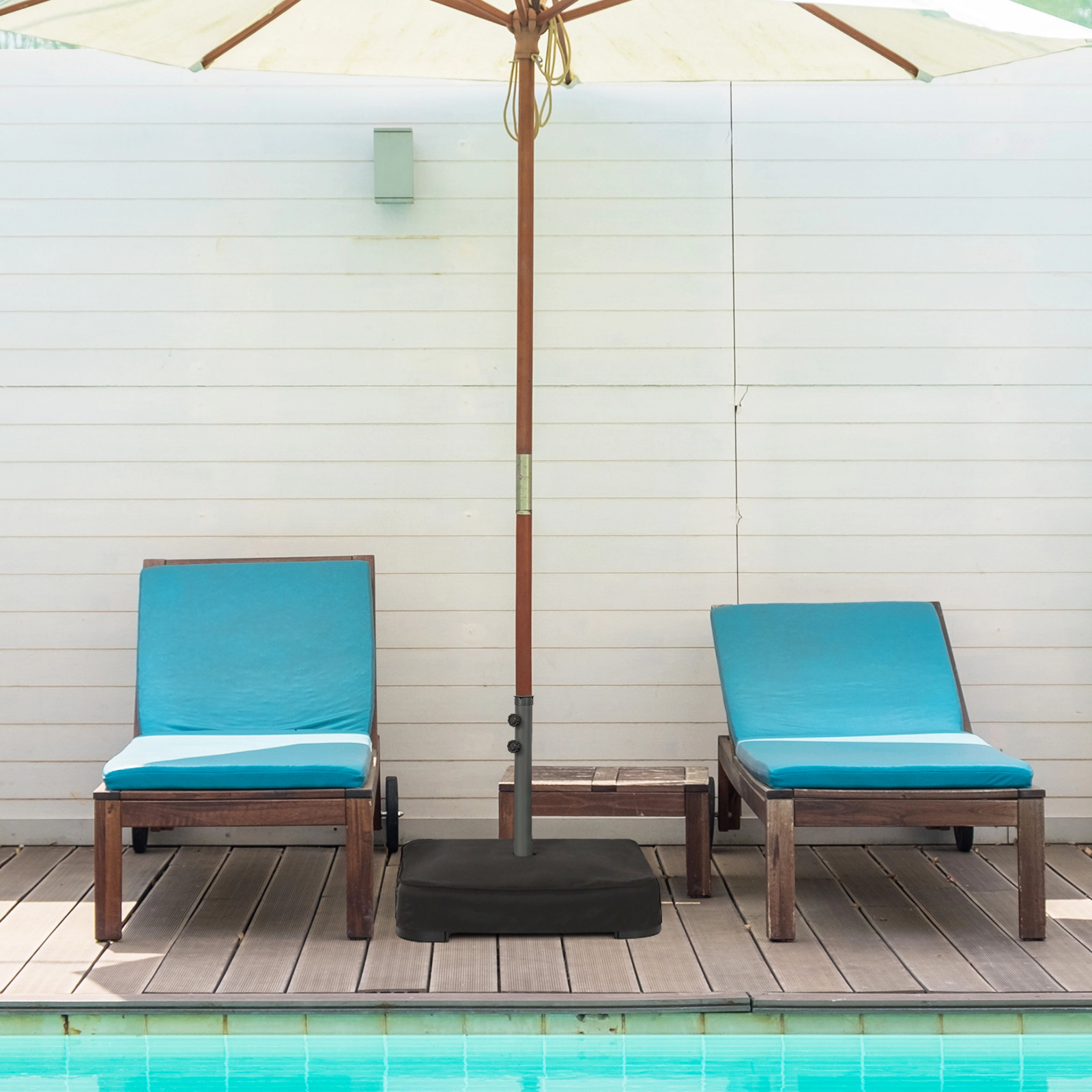 Slickblue Fillable Patio Umbrella Base with Sandbags for Up to 15 Ft Umbrella