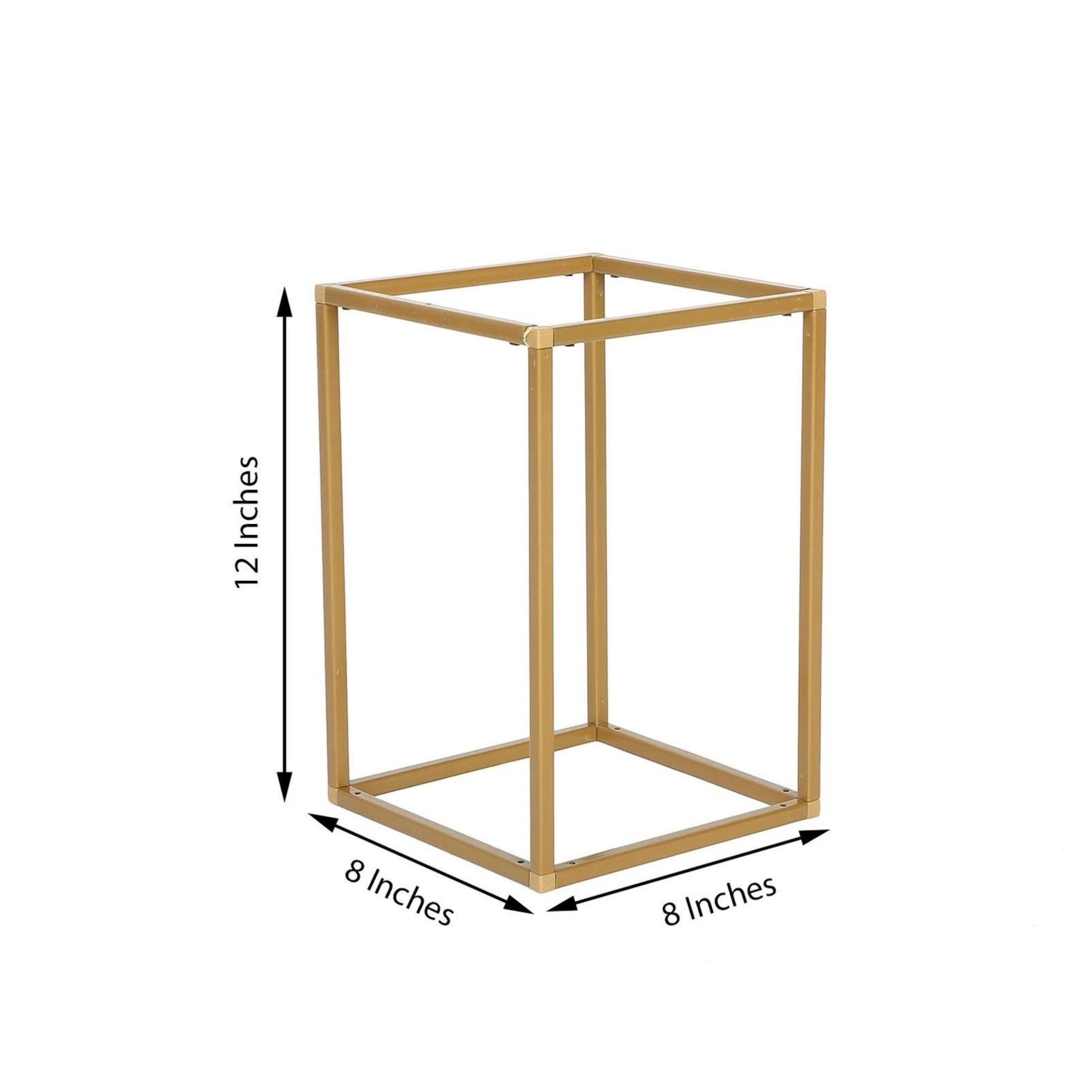Home Collection 12 Inch Matte Gold Geometric Metal Vase Stands Pack of 2