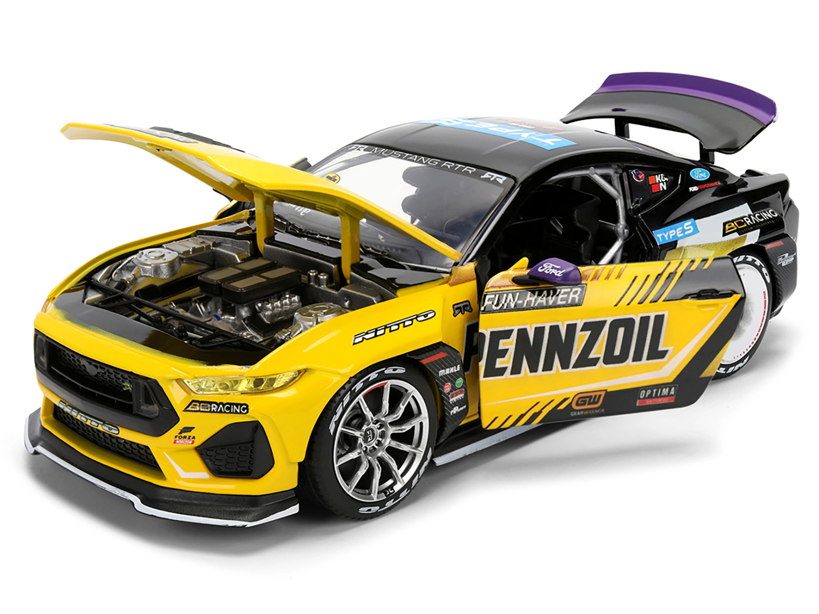 Jada Ford Mustang RTR #88 Chelsea Denofa "Pennzoil" "Formula Drift PRO Championship" (2025) with Lights "RTR