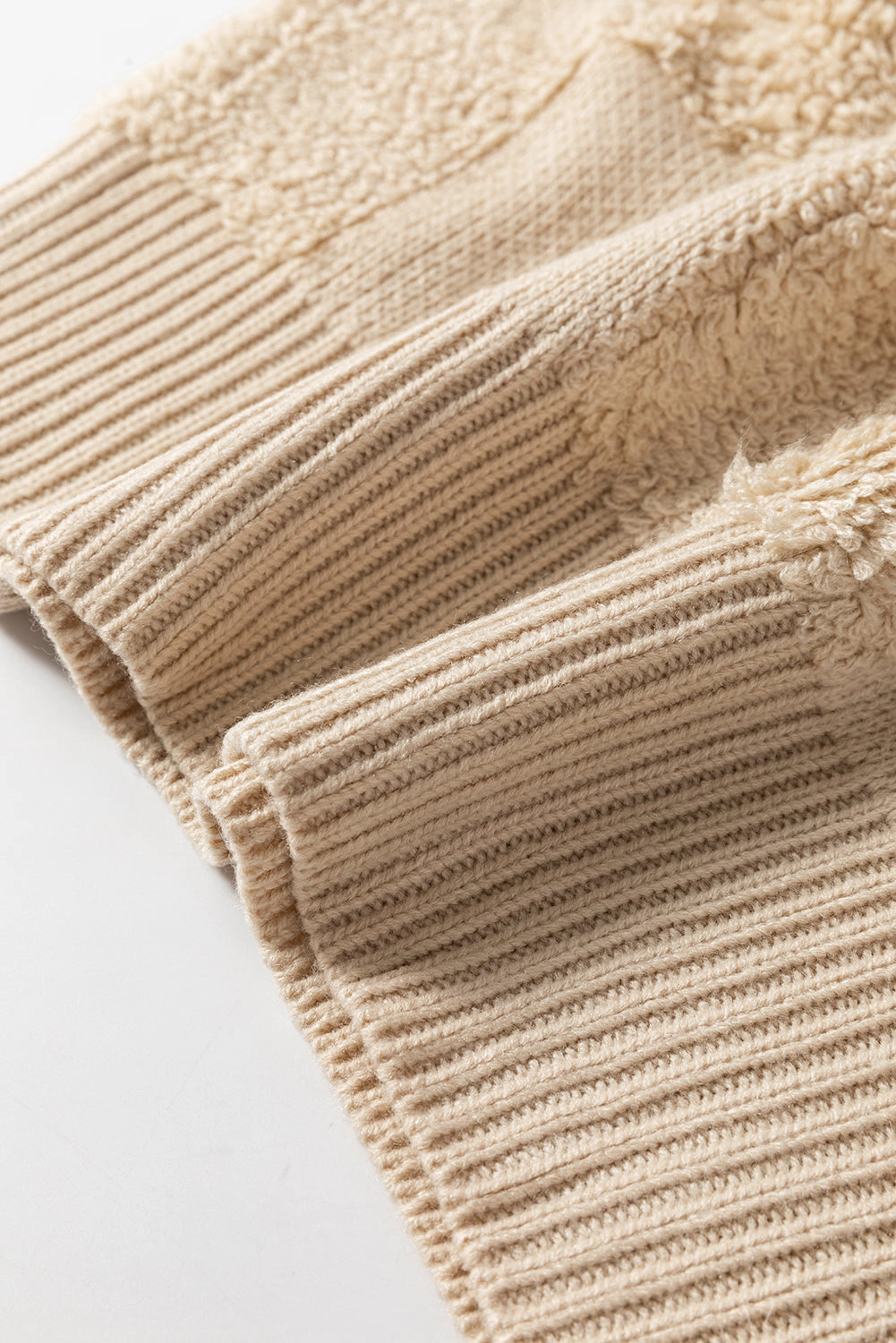 Threaded Pear Women's Emily Checkered Sherpa Loose Sweater
