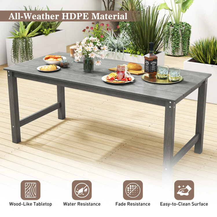 Hivvago 3 Pieces Outdoor Dining Table Set With 2 Benches