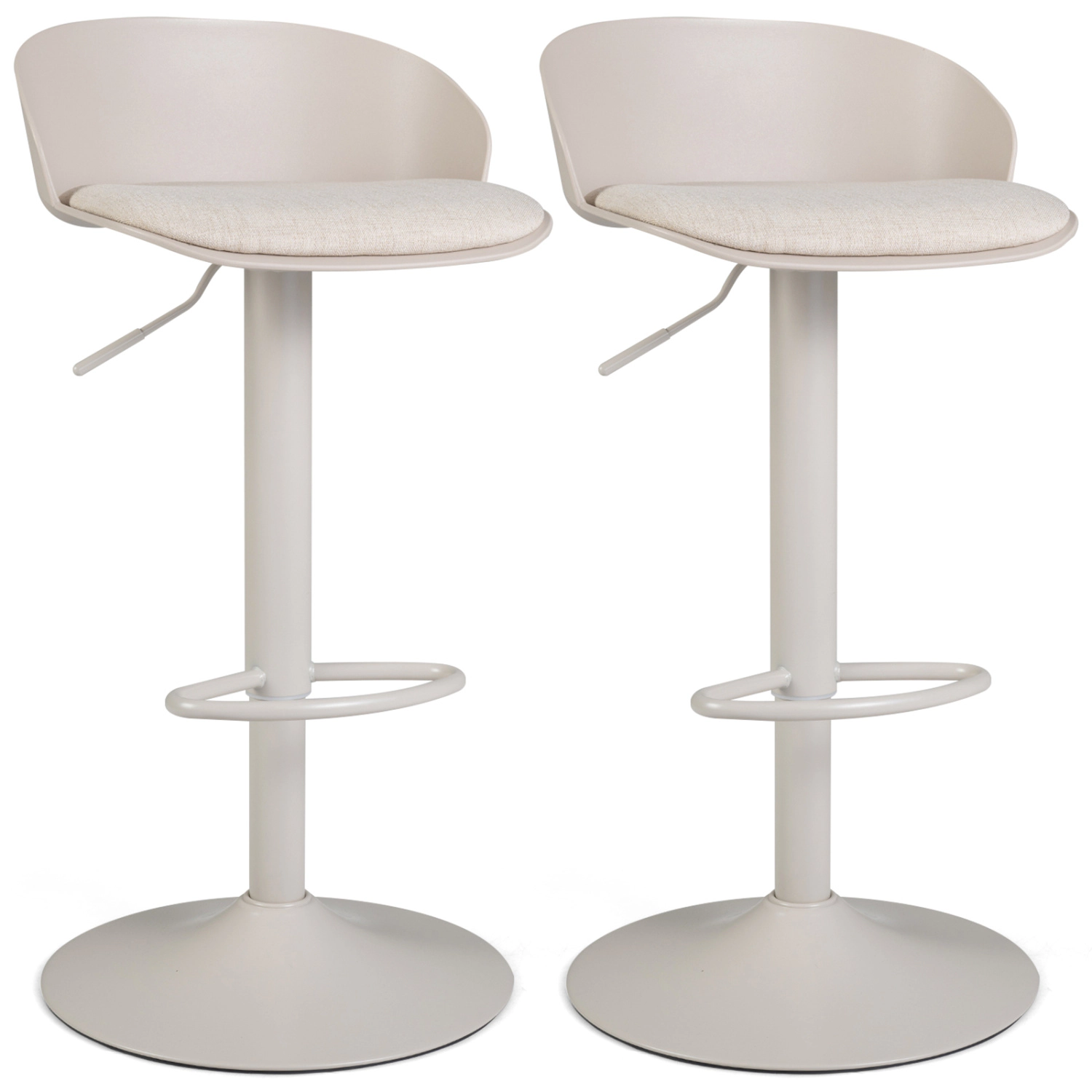LJG Set of Adjustable Swivel Bar Stools with Back & Footrest 330 LBS for Dining