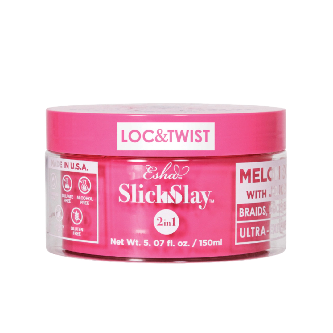 Esha Unisex Styling Gel Slick N Slay 2-in-1 Braid & Edge Gel Melon Scent with Jojoba Oil