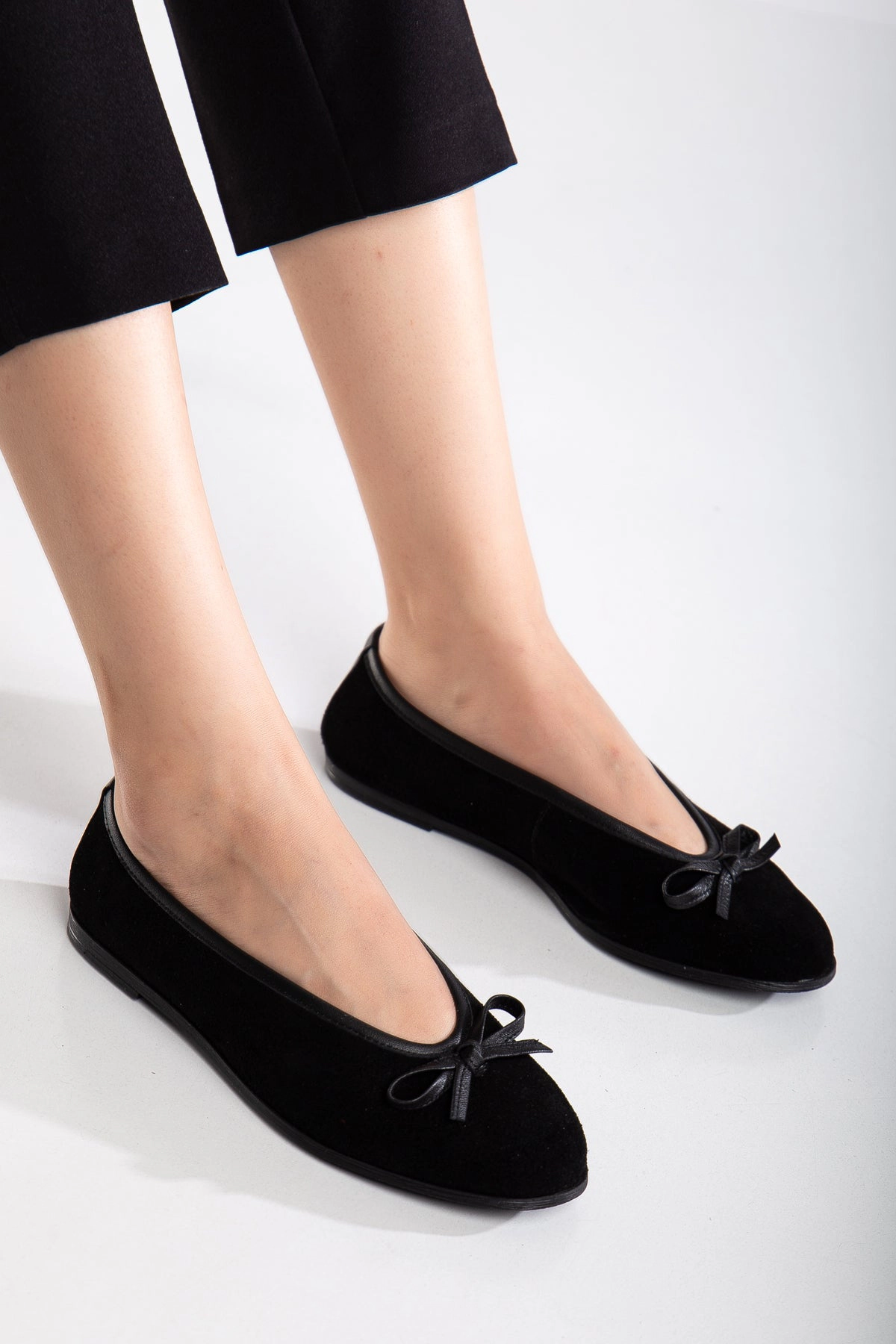 Forever & Always Womens Freya Leather Ballerina Flats