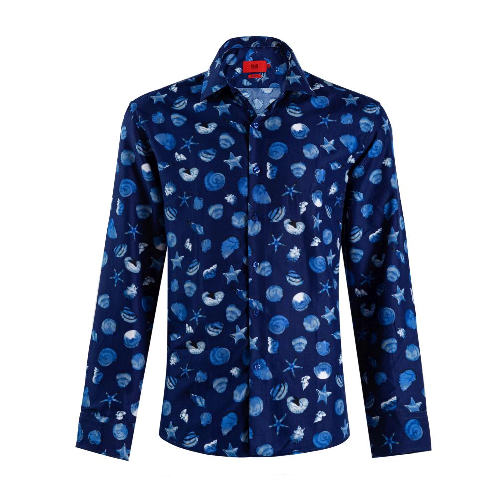 Elie Balleh Slim Fit Mens Sea Shell Print Shirt