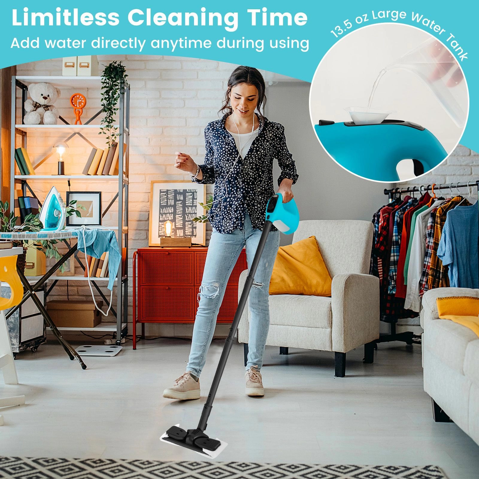 SlickBlue Multi-Purpose Steam Cleaning Machine for Floors, Kitchen, Bathroom and Car