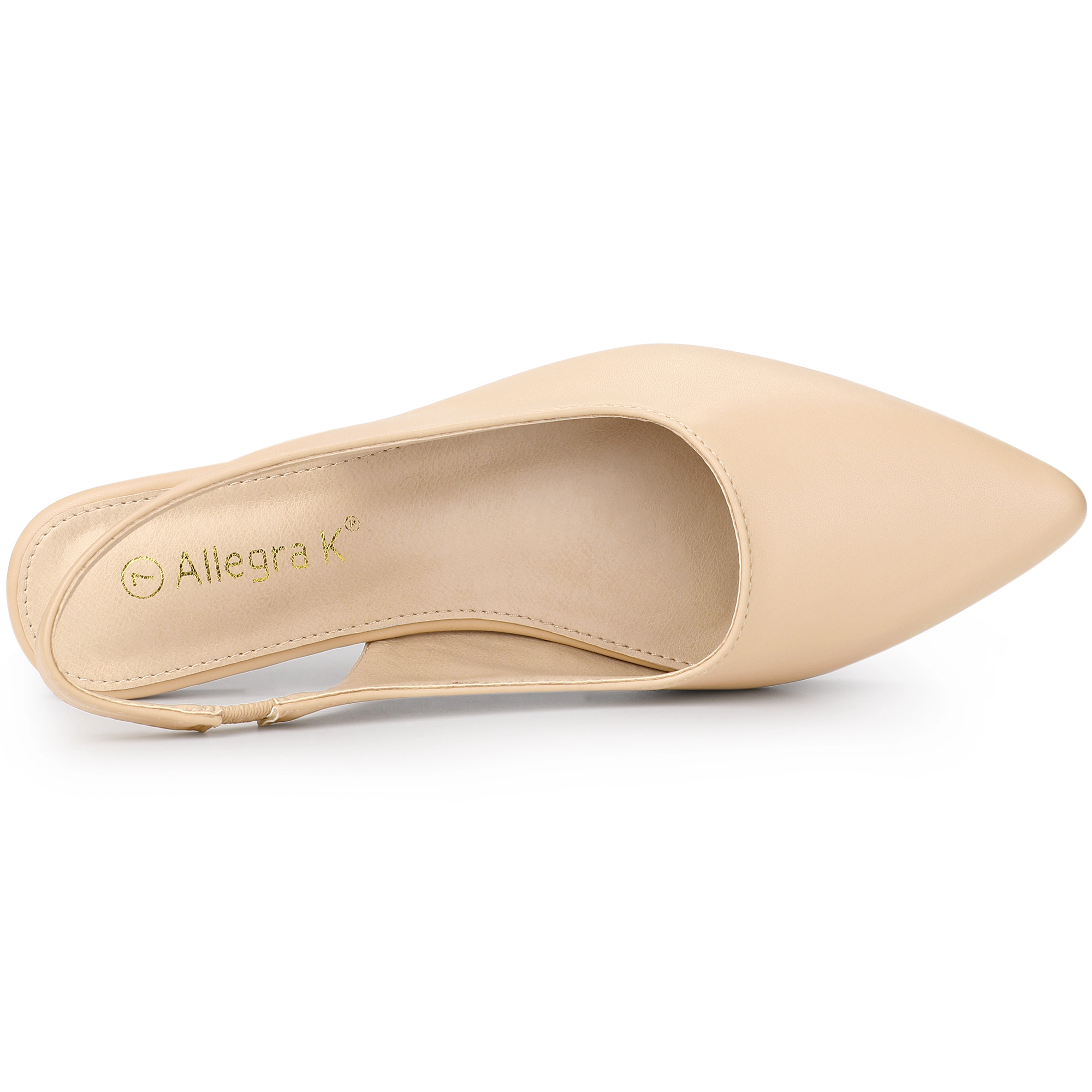 BLISSFUL STEP Women Faux Leather Pointed Toe Slingback Flats