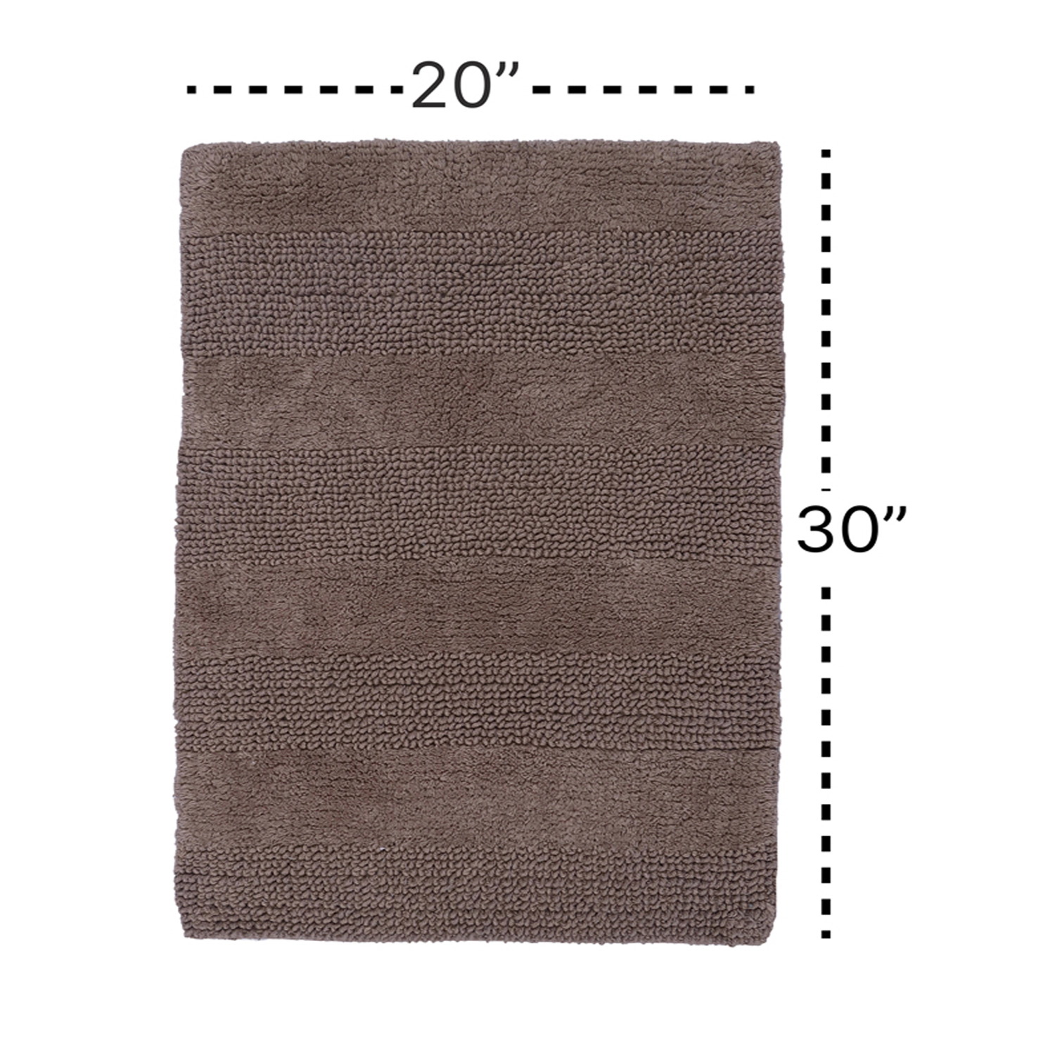 Knightsbridge Stylish And Comfortable All Season Traditional Wide Cut Design Cotton Bath Rug 20" X 30" White