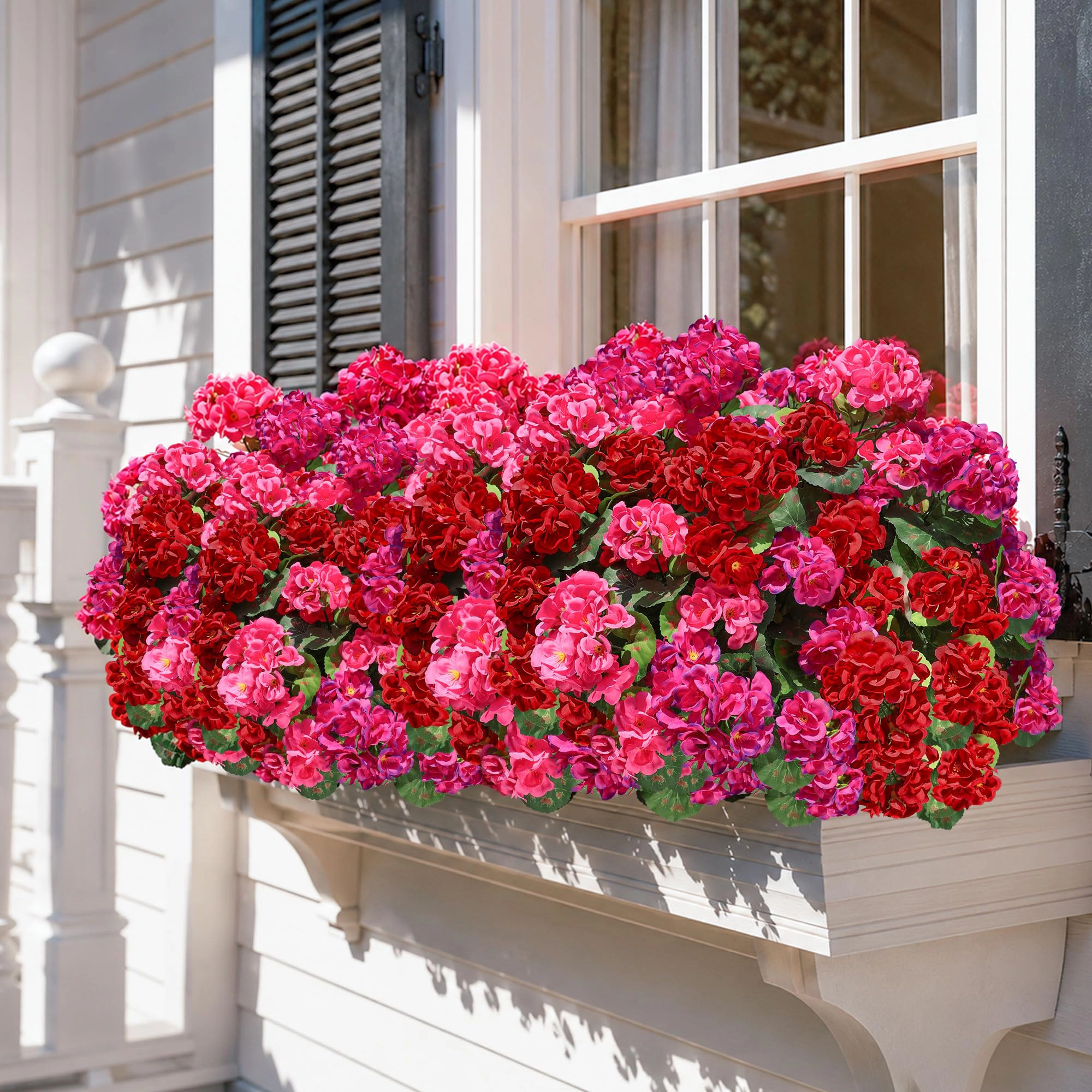 PUPWE Artificial Geranium Flowers Outdoor UV Resistant