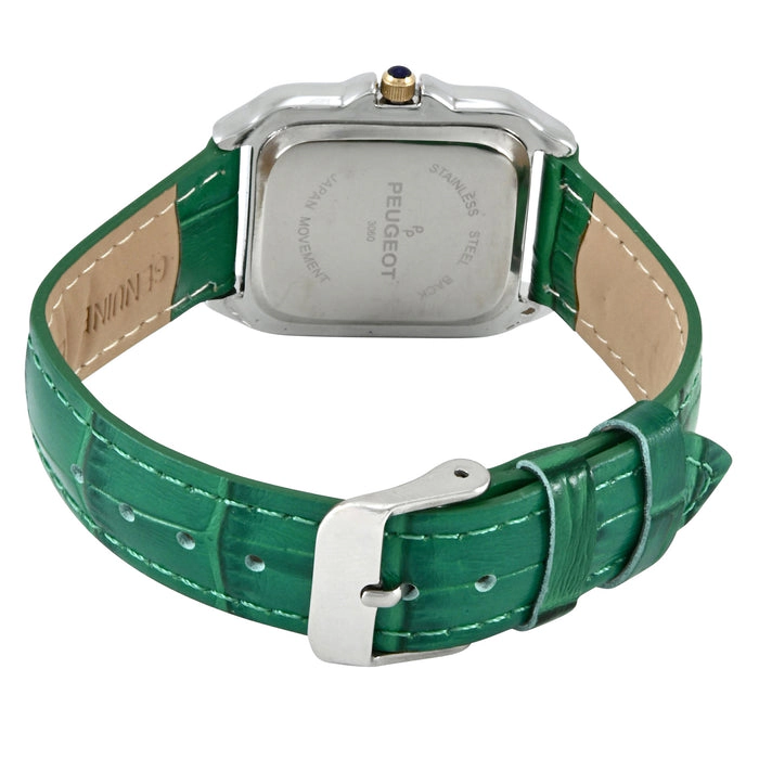Peugeot Women's Watch 32mm Square Tank Shape Leather Strap Watch