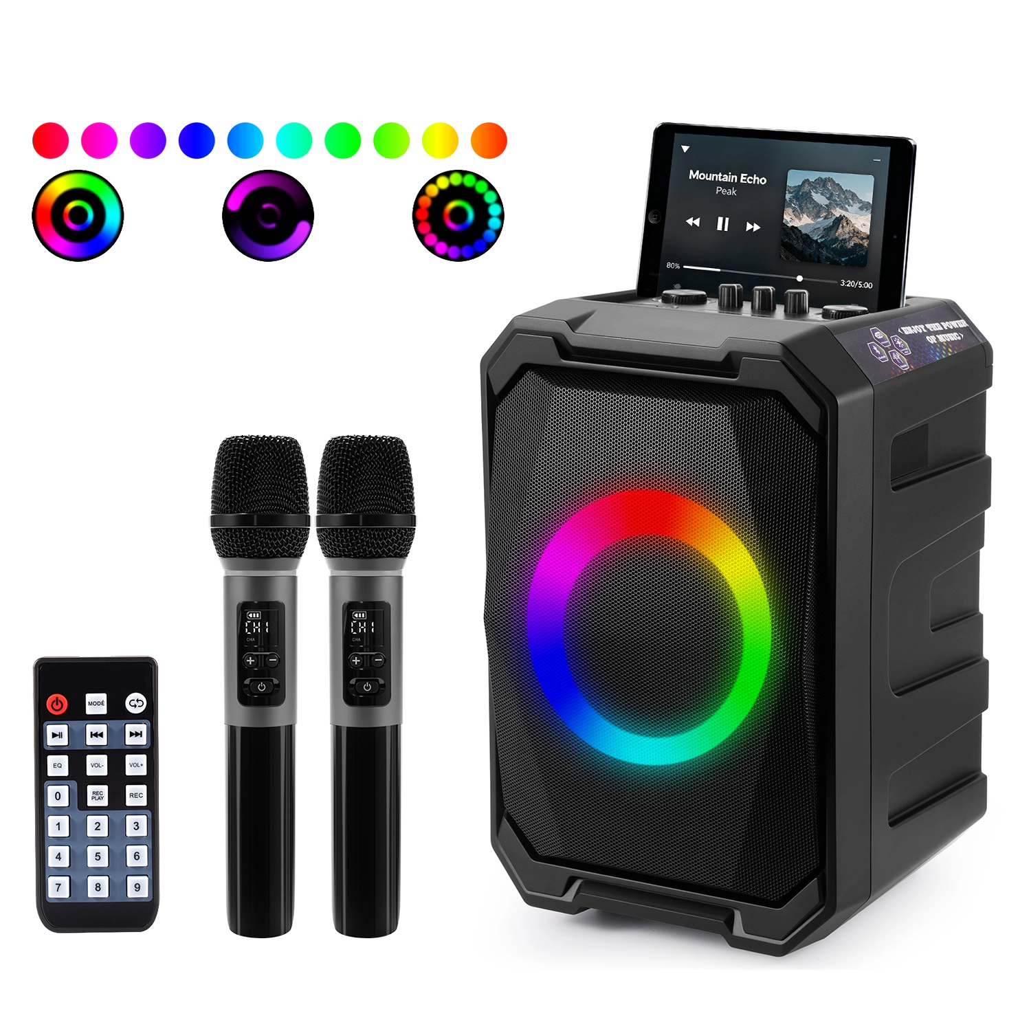 GBruno Wireless Karaoke Party Speaker With 2 Wireless Mics