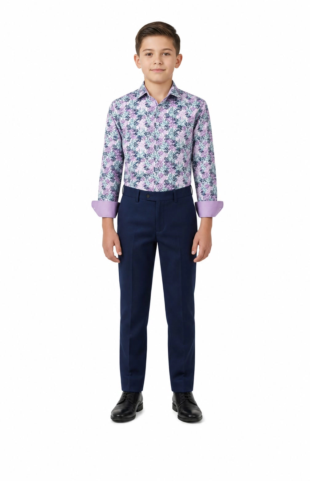 Elie Balleh Boys Slim Fit Boys' Floral Sport Shirt