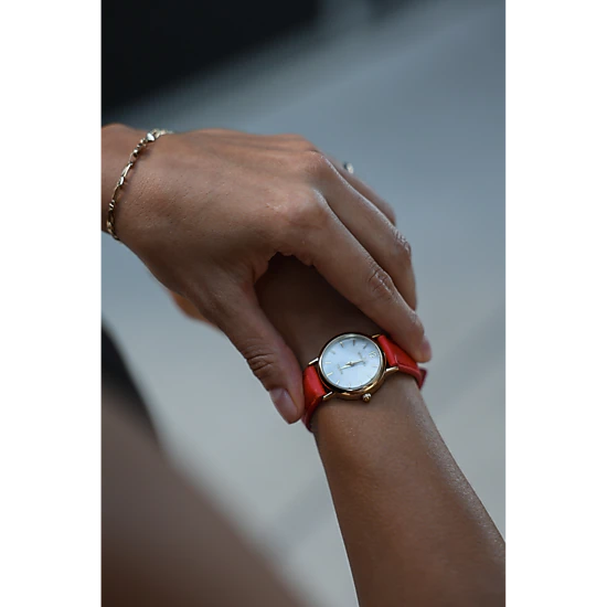 Peugeot Women's Classic 24mm Red Watch With Easy to Read Numerals