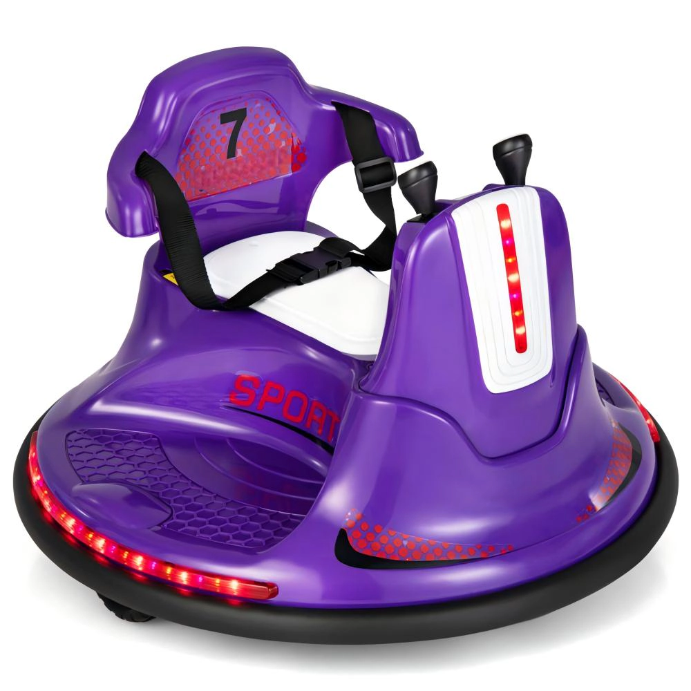 SUGIFT 12V Kids Ride On Bumper Car with Remote Control 66-lb Capacity Ages 37-95 Months Purple