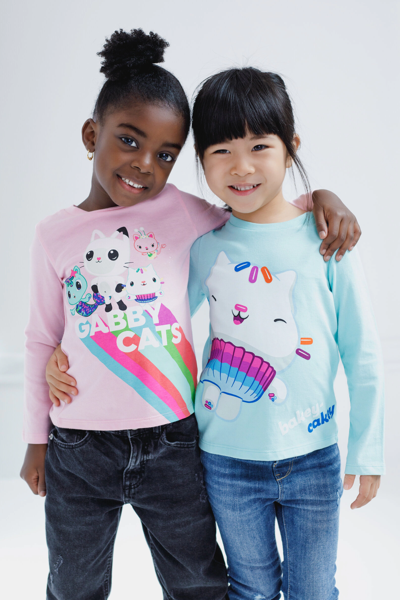 Dreamworks Gabby's Dollhouse Girls' 2-Pack Sensory Friendly Long Sleeve T-Shirts