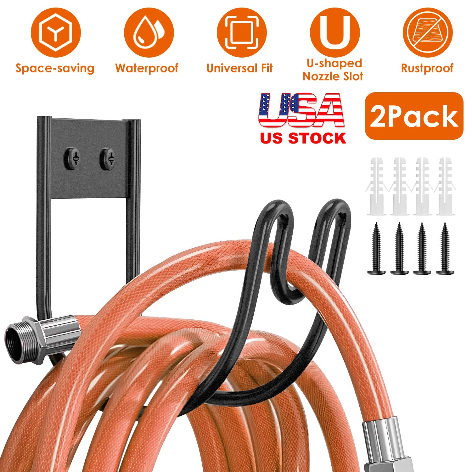 GBruno 2-Pack Stainless Steel Garden Hose Holder