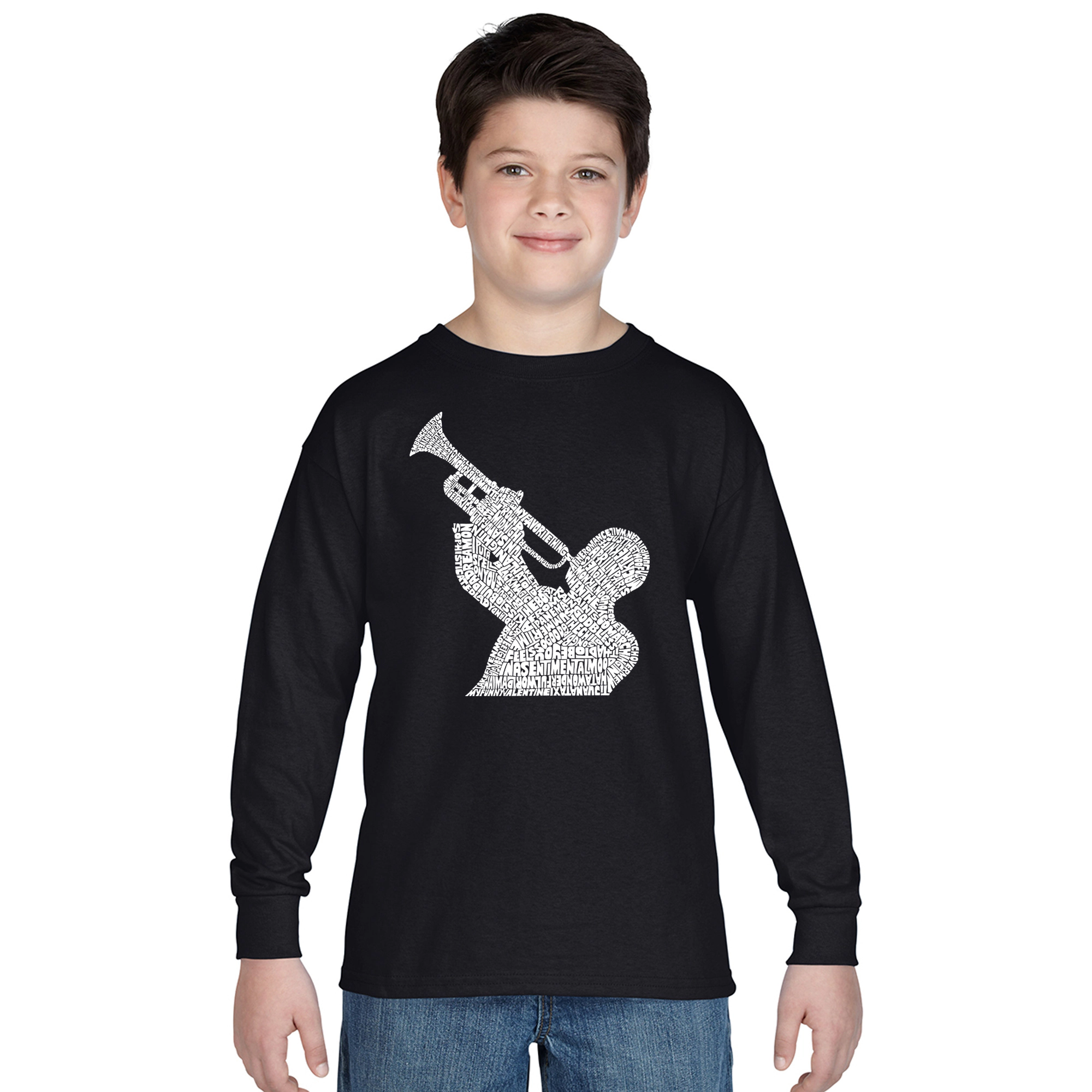 LA Pop Art Boys Long Sleeve T-Shirt -  ALL TIME JAZZ SONGS