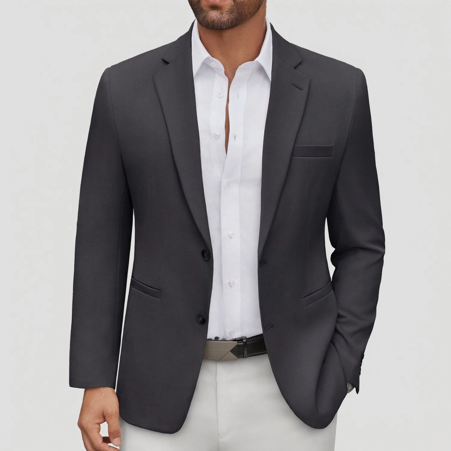 COOFANDY Mens Dressy Long Sleeve Blazer Solid Notch Lapel Two Button Casual Jacket