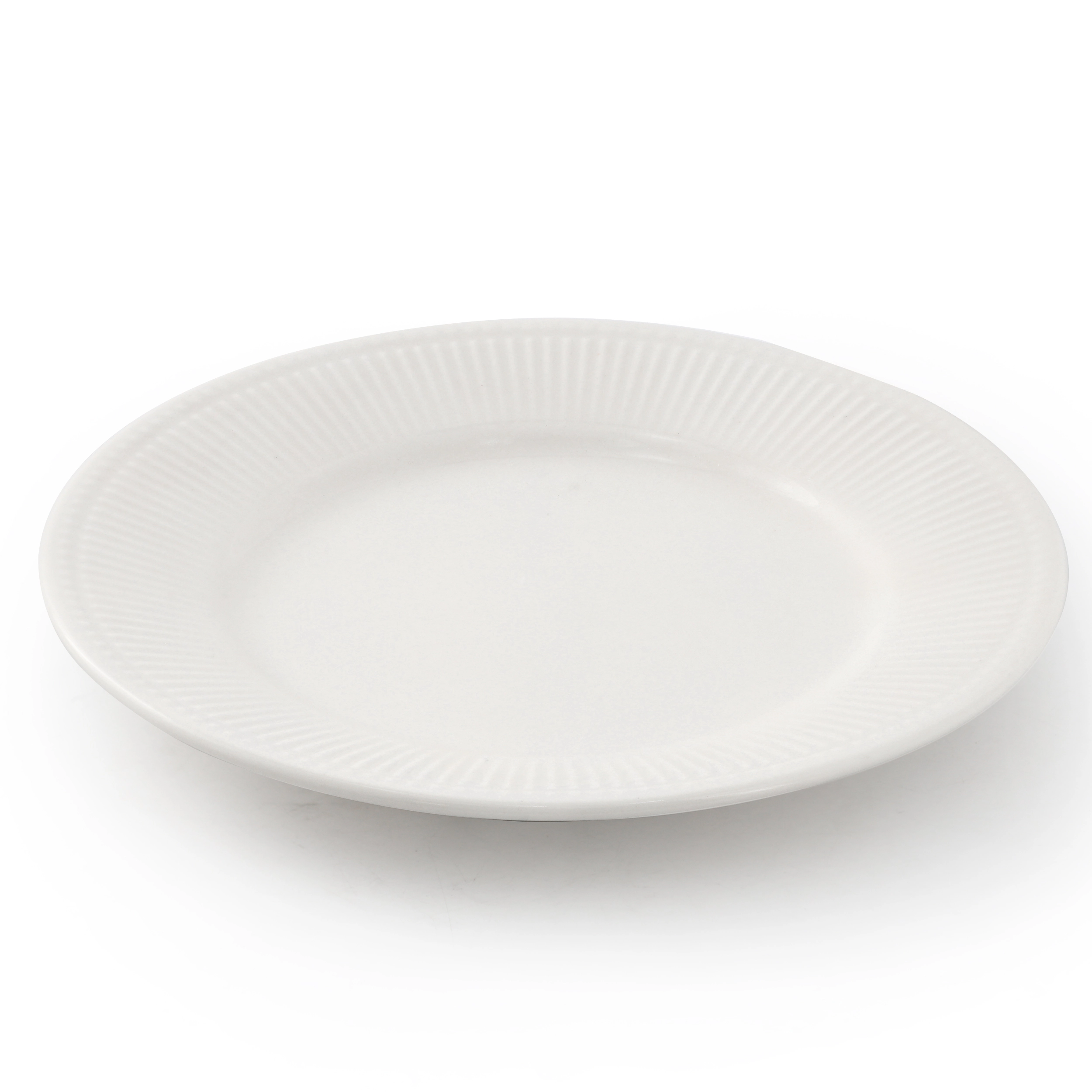 Elama Gretel 6 Piece Round Stoneware Salad Plate Set in White