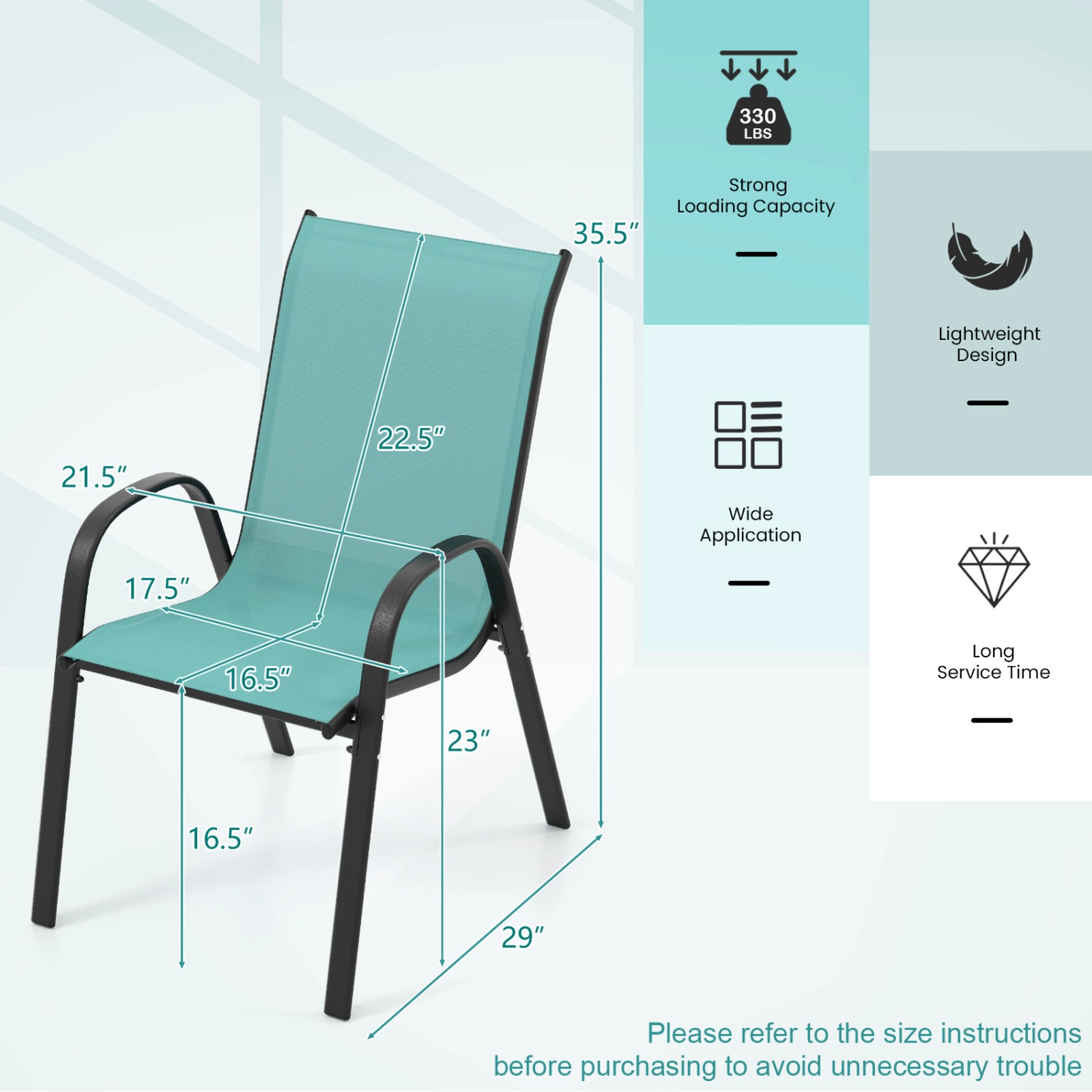 SUGIFT Stackable Patio Dining Chairs Armrest 330-Lb Capacity Set of 2 29-in Tall Black Brown Gray Navy Fabric Gray Frame