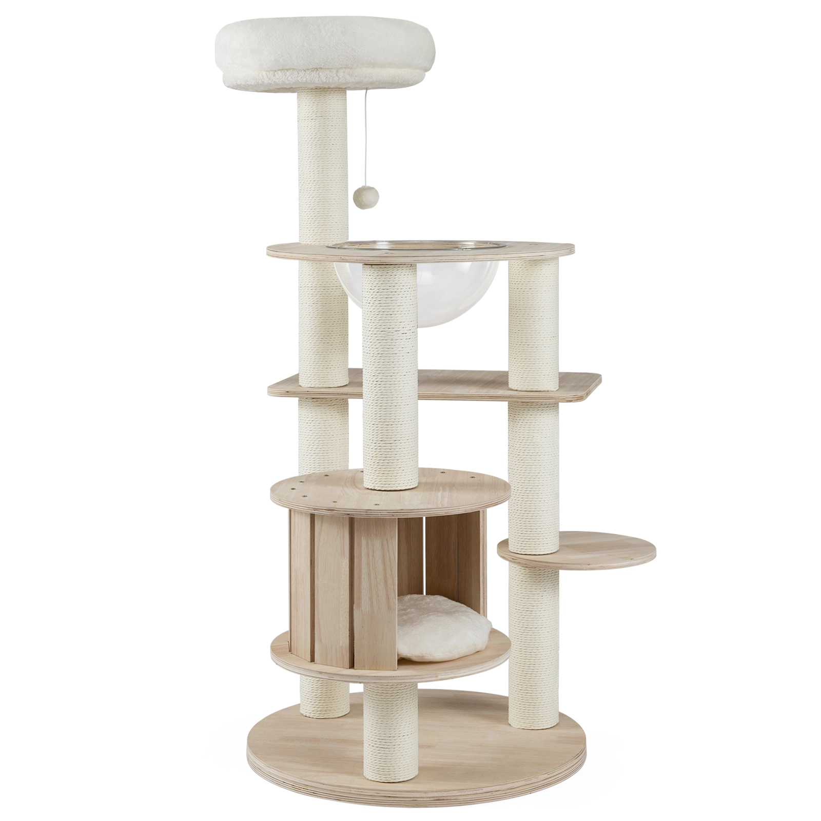 SlickBlue Tall Cat Tree with Condo, Space Capsule and Scratching Posts