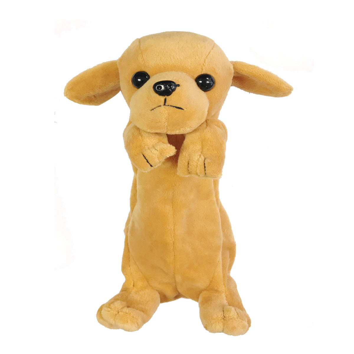Wrapables Plush Dog Shaped Pencil Pouch, Bronze