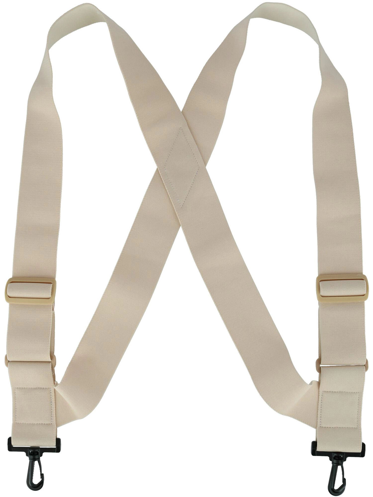 CTM Elastic TSA Compliant Side Clip Suspenders with Swivel Hook Ends