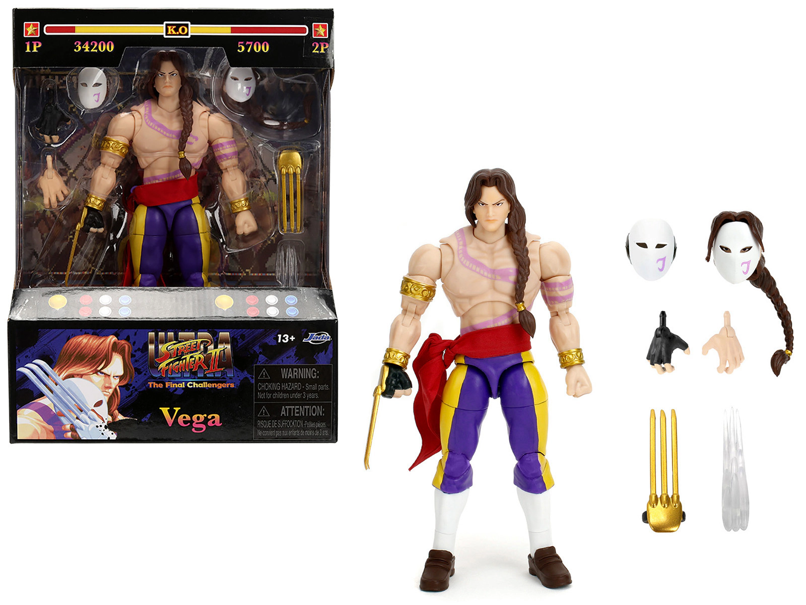 Jada Vega 6" Moveable Figure with Alternate Head and Limbs "Ultra Street Fighter II: The Final Challengers"