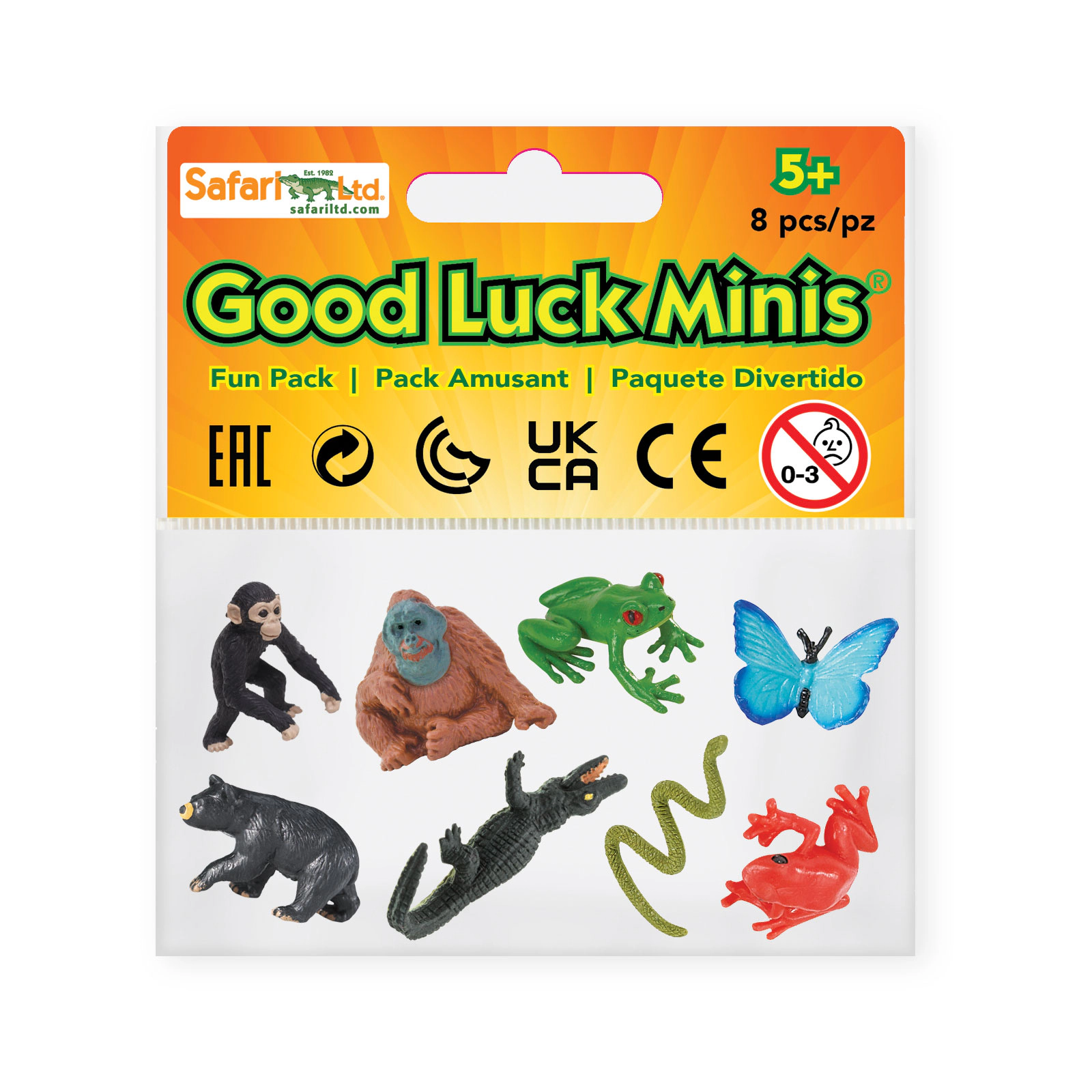 Safari Ltd. - Rainforest Fun Pack - 8 Mini Toy Figurines for Kids