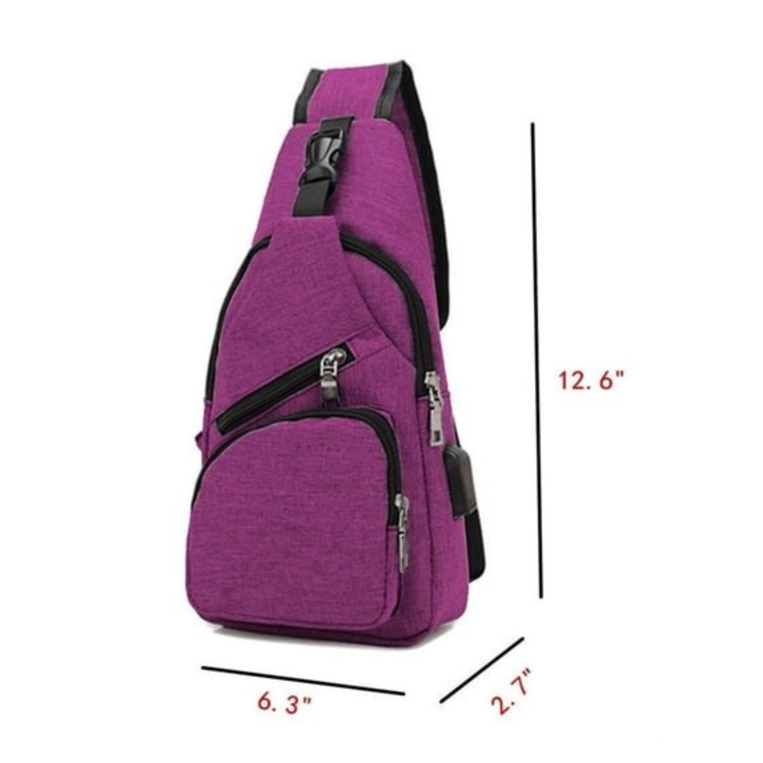 Home Collection Men’s Sling Chest Backpack with USB Charging Port