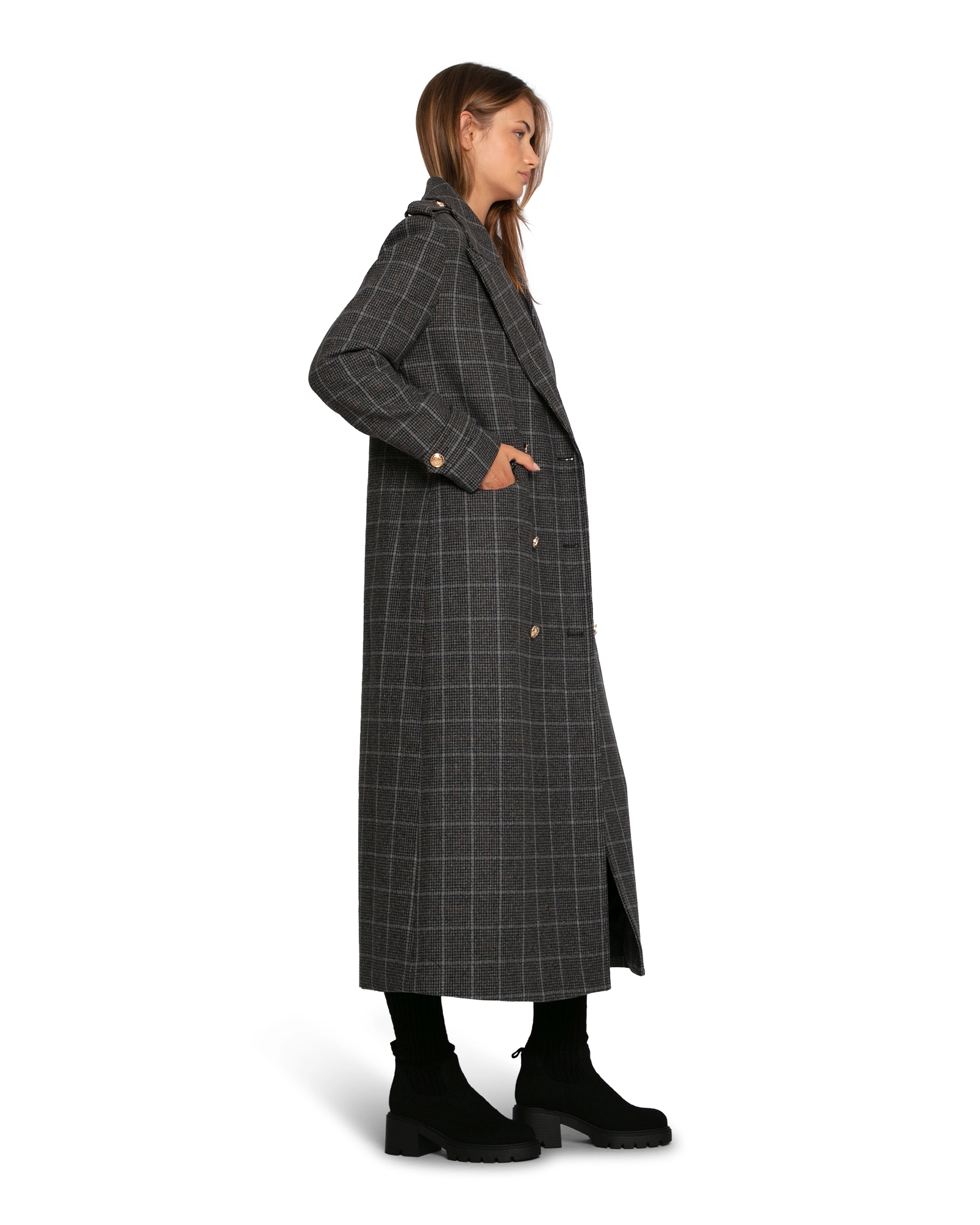 Belle & Bloom Command Wool Blend Double Breast Maxi Coat