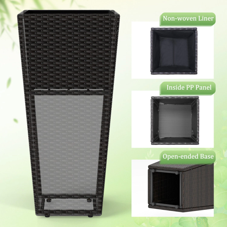 Hivvago 30 Inch Modern Decorative Planter Pots Set of 2 with Open-ended Base