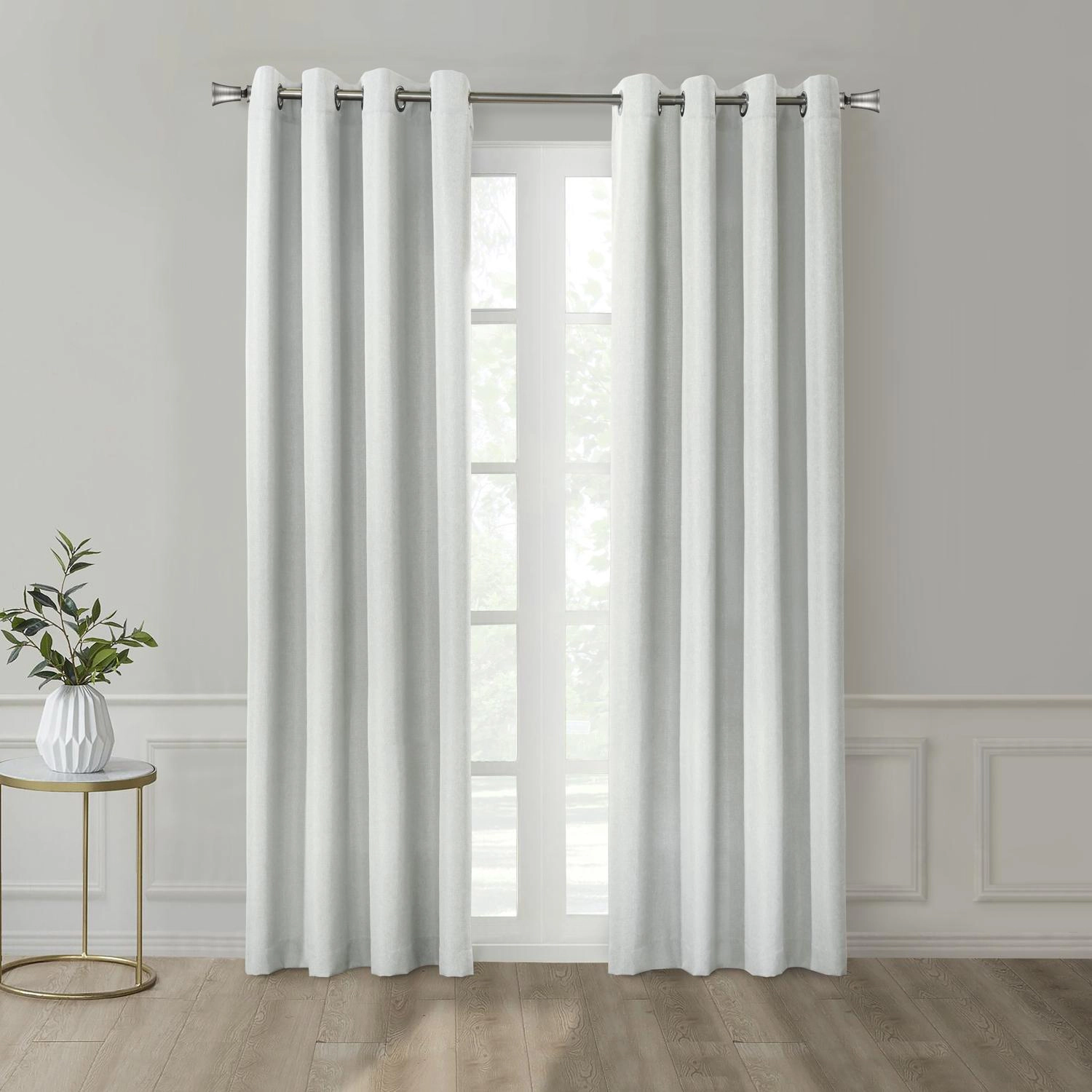 Thermaplus Marissa Blackout UV Protection Grommet Curtain Panel for Windows 52" x 84" Light Grey