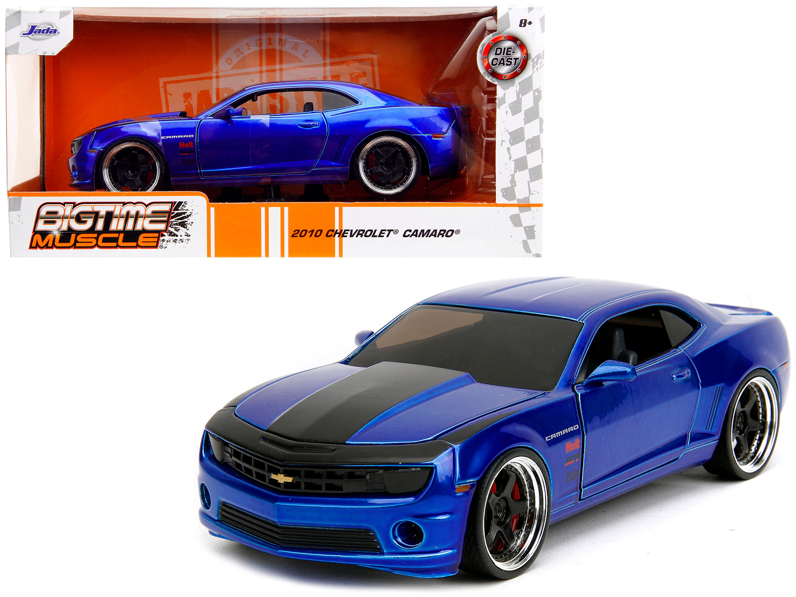 Jada 2010 Chevrolet Camaro Candy Blue with Black Hood "Bigtime Muscle" Series 1/24 Diecast Model Car by Jada